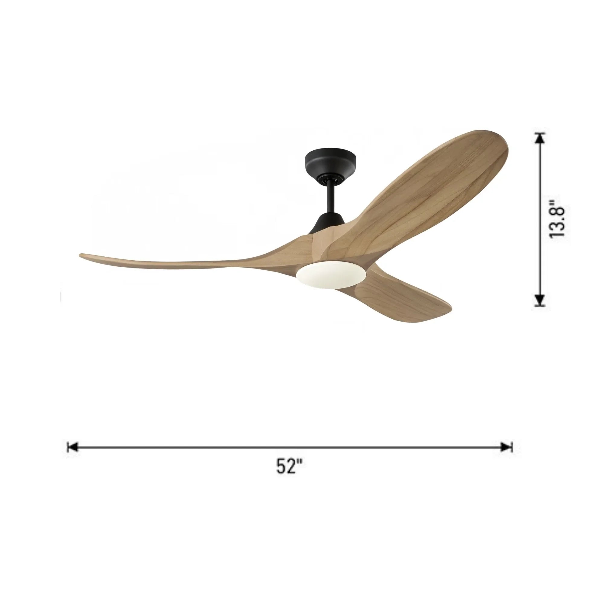Maverick Smart 52" Black & Honey LED Ceiling Fan with Remote