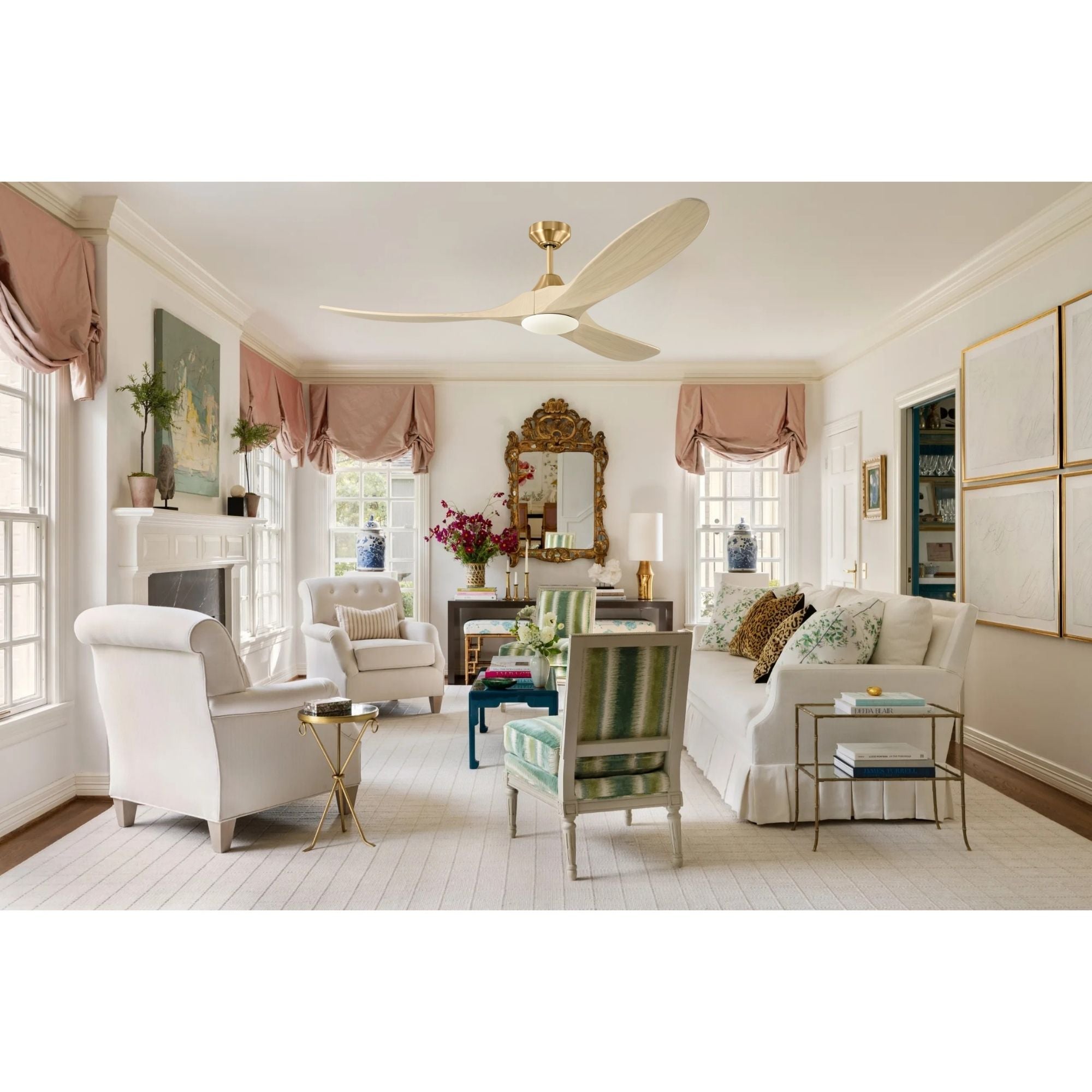 Maverick Smart 60" Burnished Brass LED Ceiling Fan with Remote
