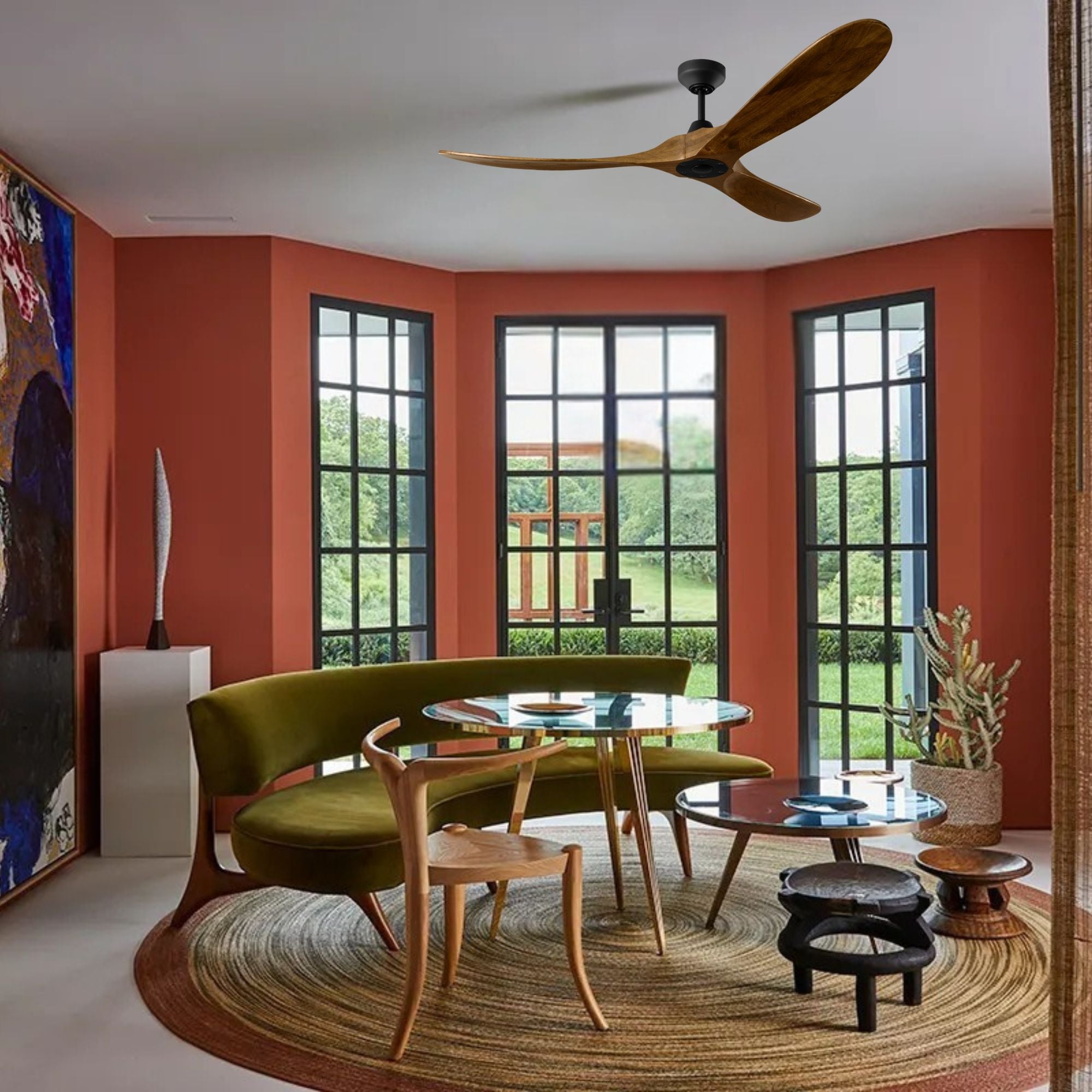 Maverick Smart 60" Black & Walnut Ceiling Fan with Remote