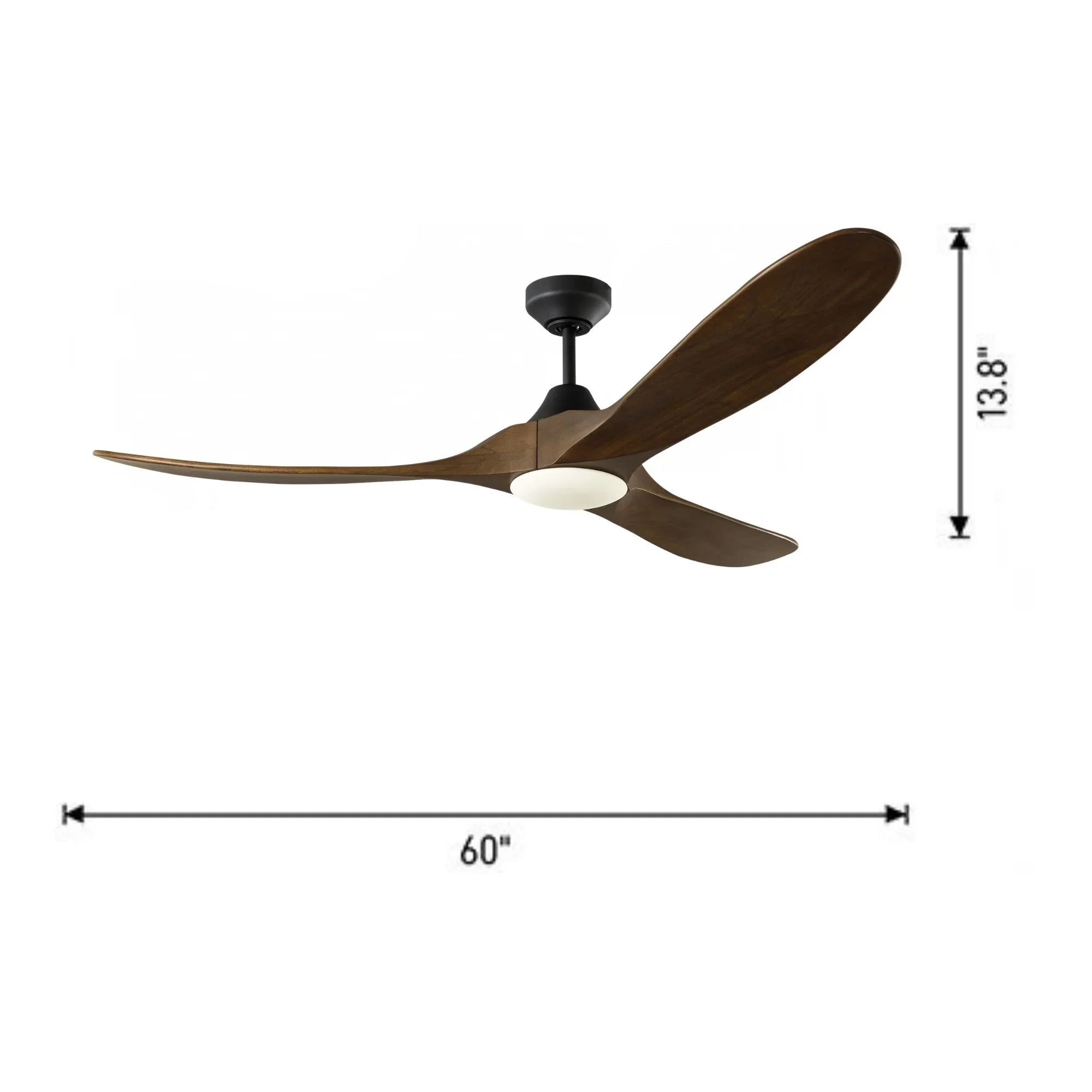 Maverick Smart 60" Black & Walnut LED Ceiling Fan with Remote
