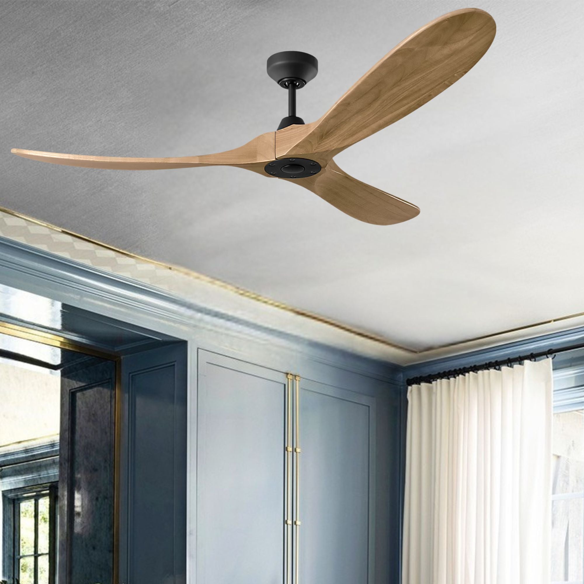 Maverick Smart 60" Black & Honey Ceiling Fan with Remote