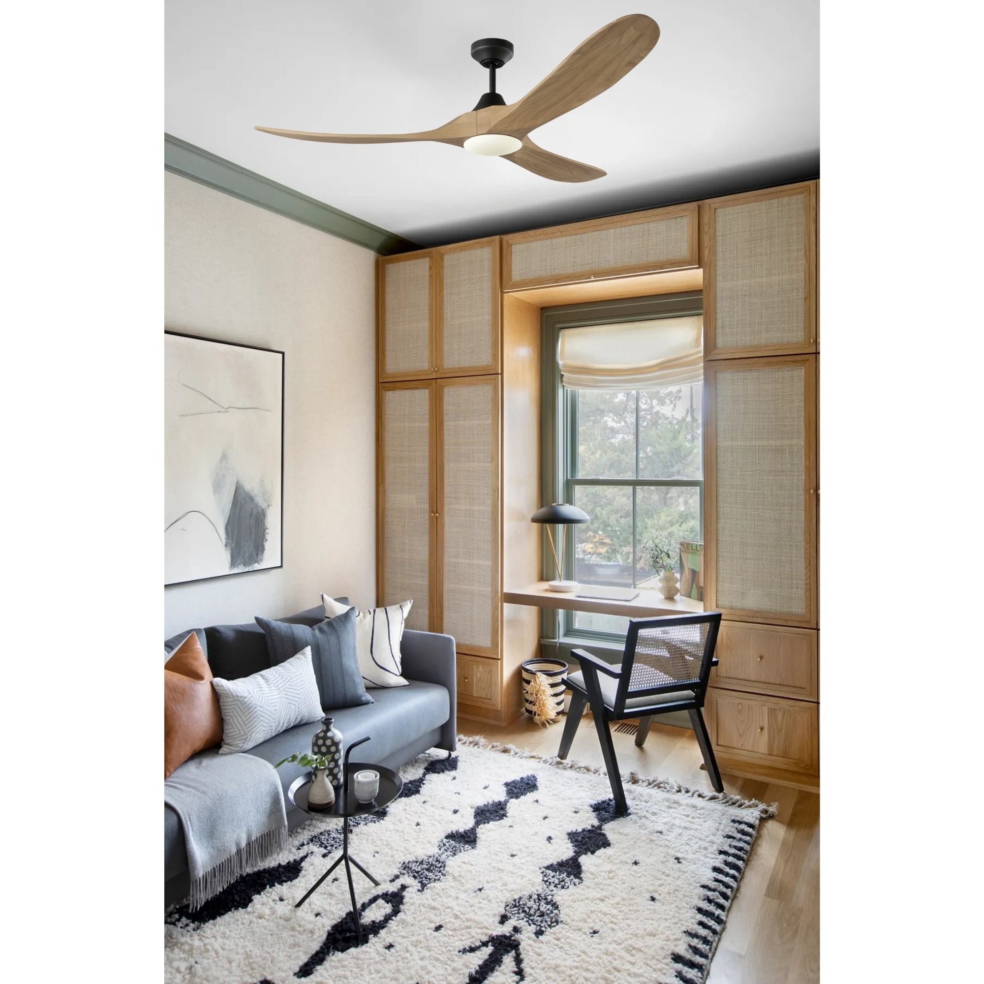 Maverick Smart 60" Black & Honey LED Ceiling Fan with Remote