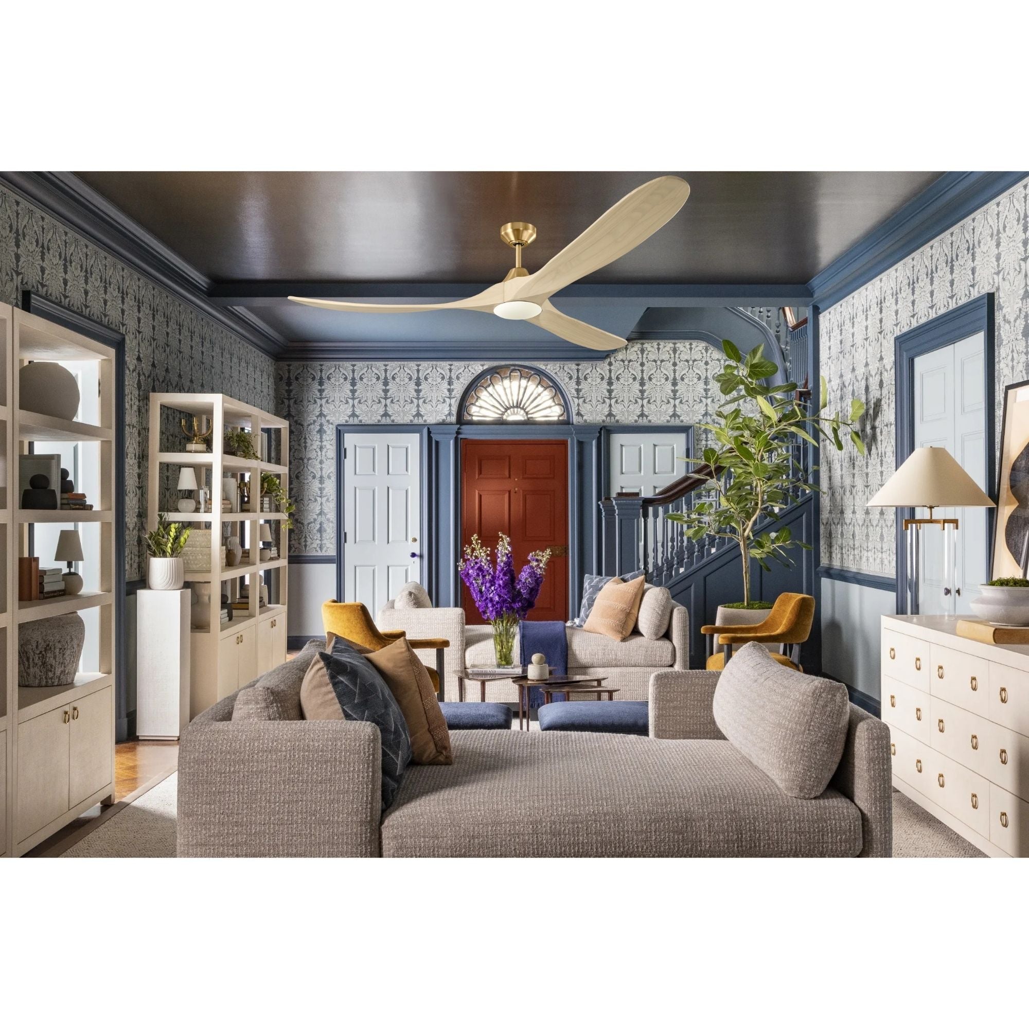 Maverick Smart 70" Burnished Brass LED Ceiling Fan with Remote