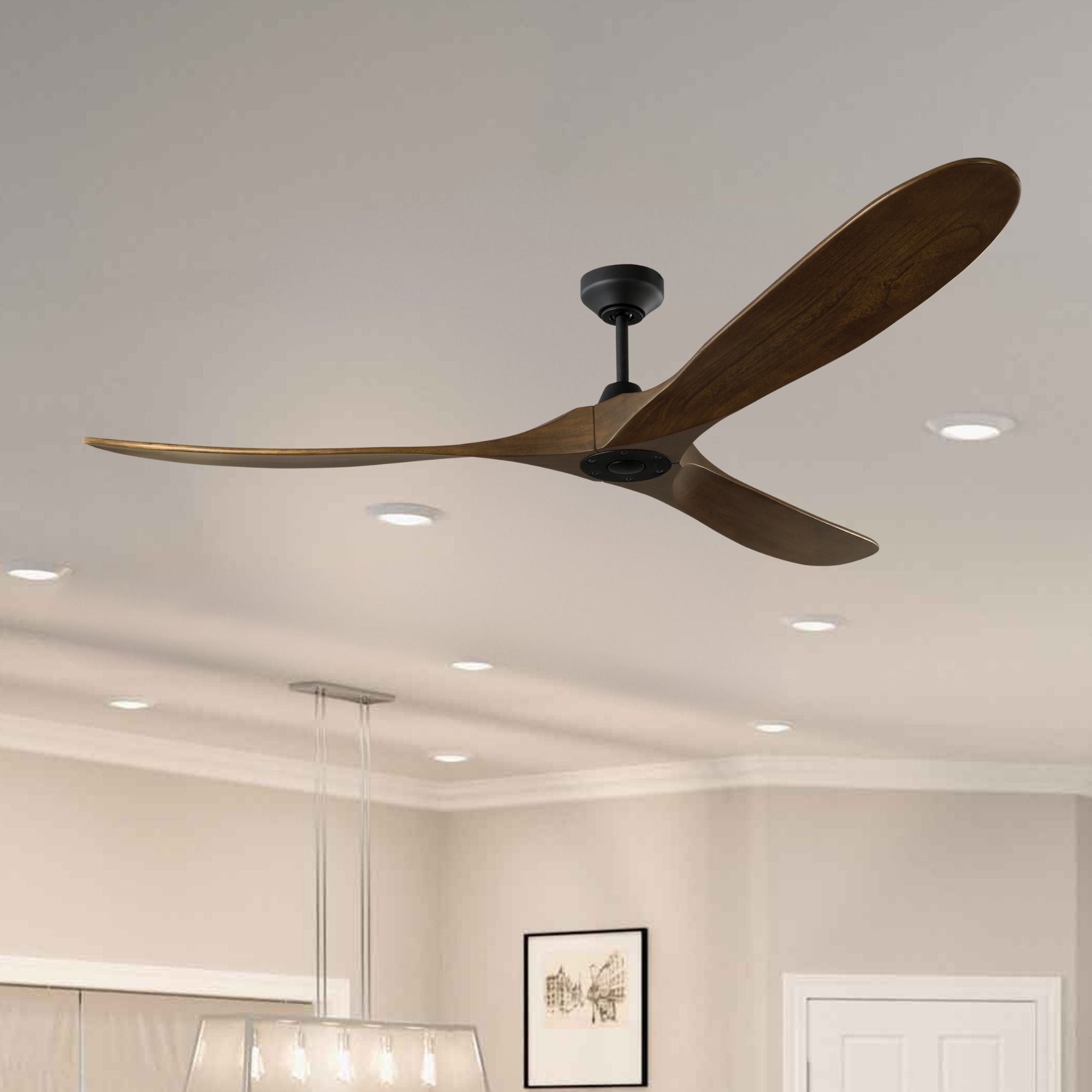 Maverick Smart 70" Black & Walnut Ceiling Fan with Remote