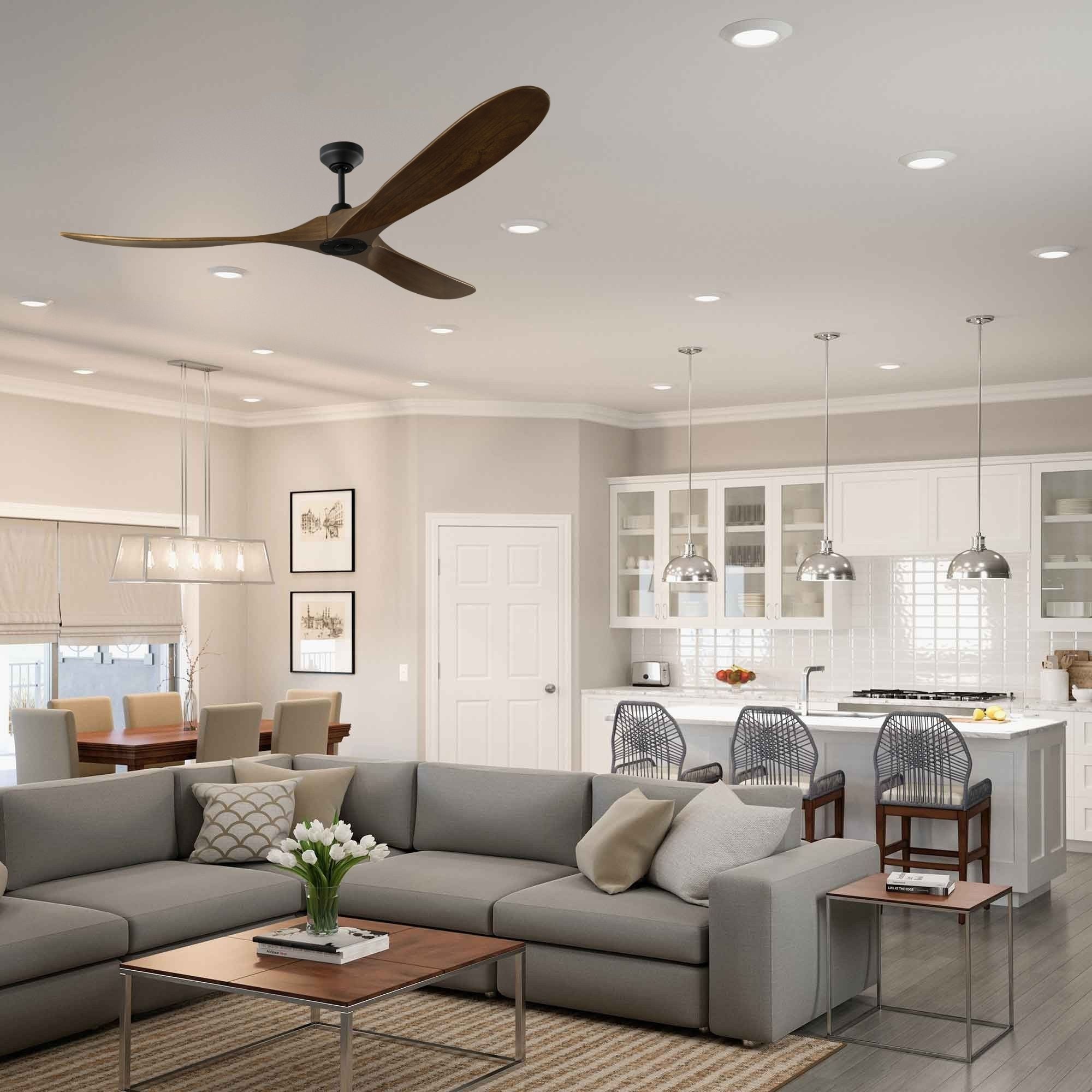 Maverick Smart 70" Black & Walnut Ceiling Fan with Remote