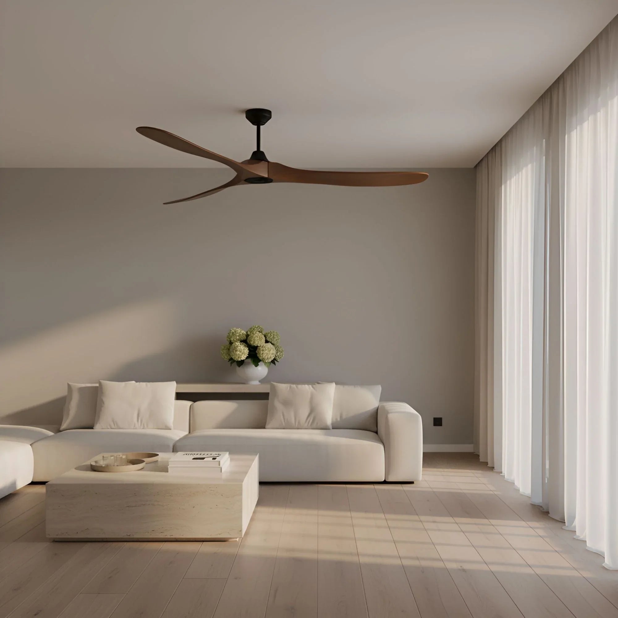 Maverick Smart 70" Black & Walnut Ceiling Fan with Remote