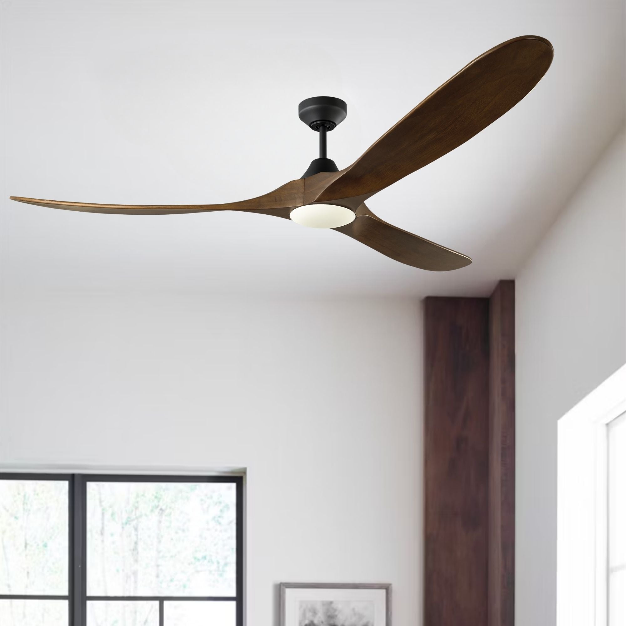 Maverick Smart 70" Black & Walnut LED Ceiling Fan with Remote