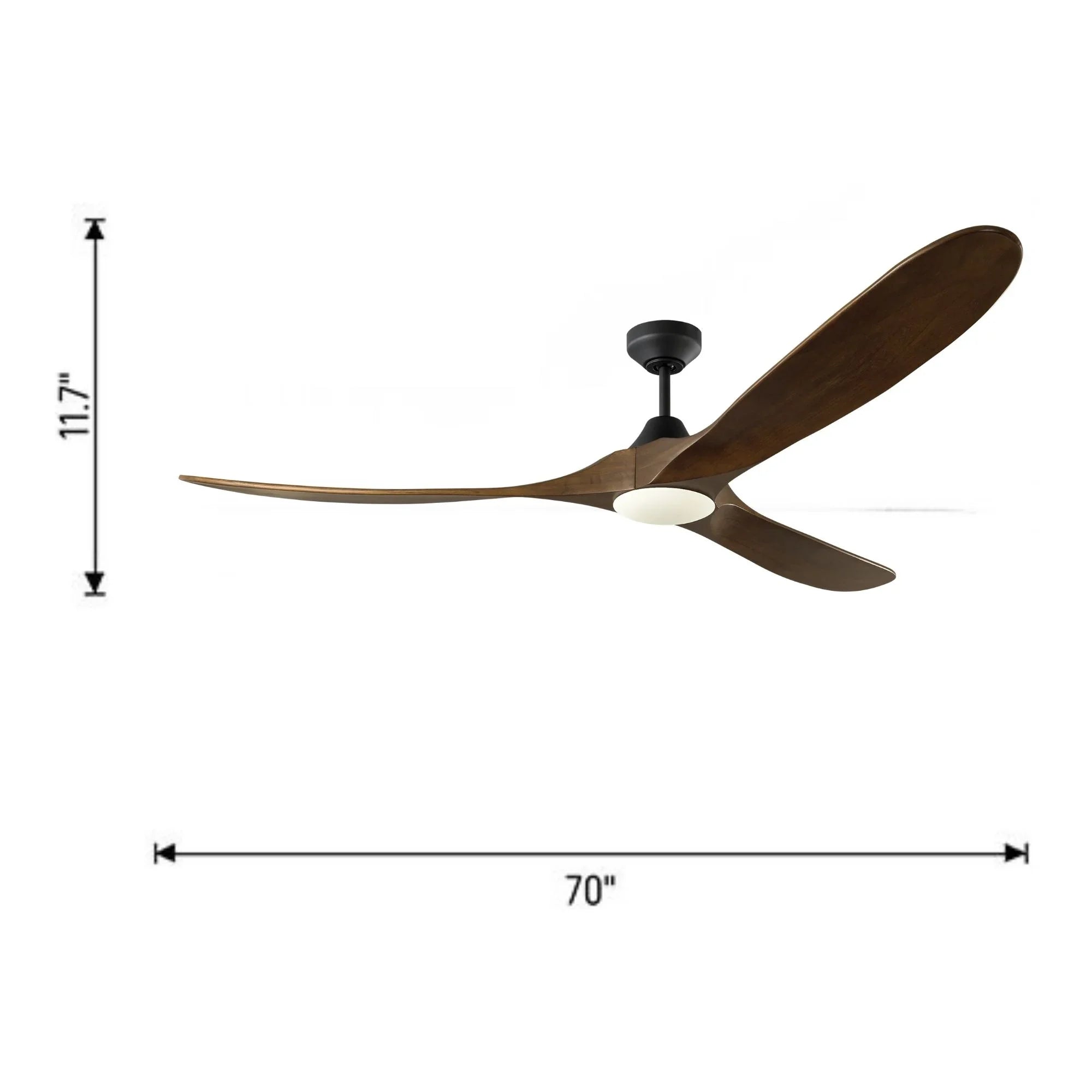 Maverick Smart 70" Black & Walnut LED Ceiling Fan with Remote