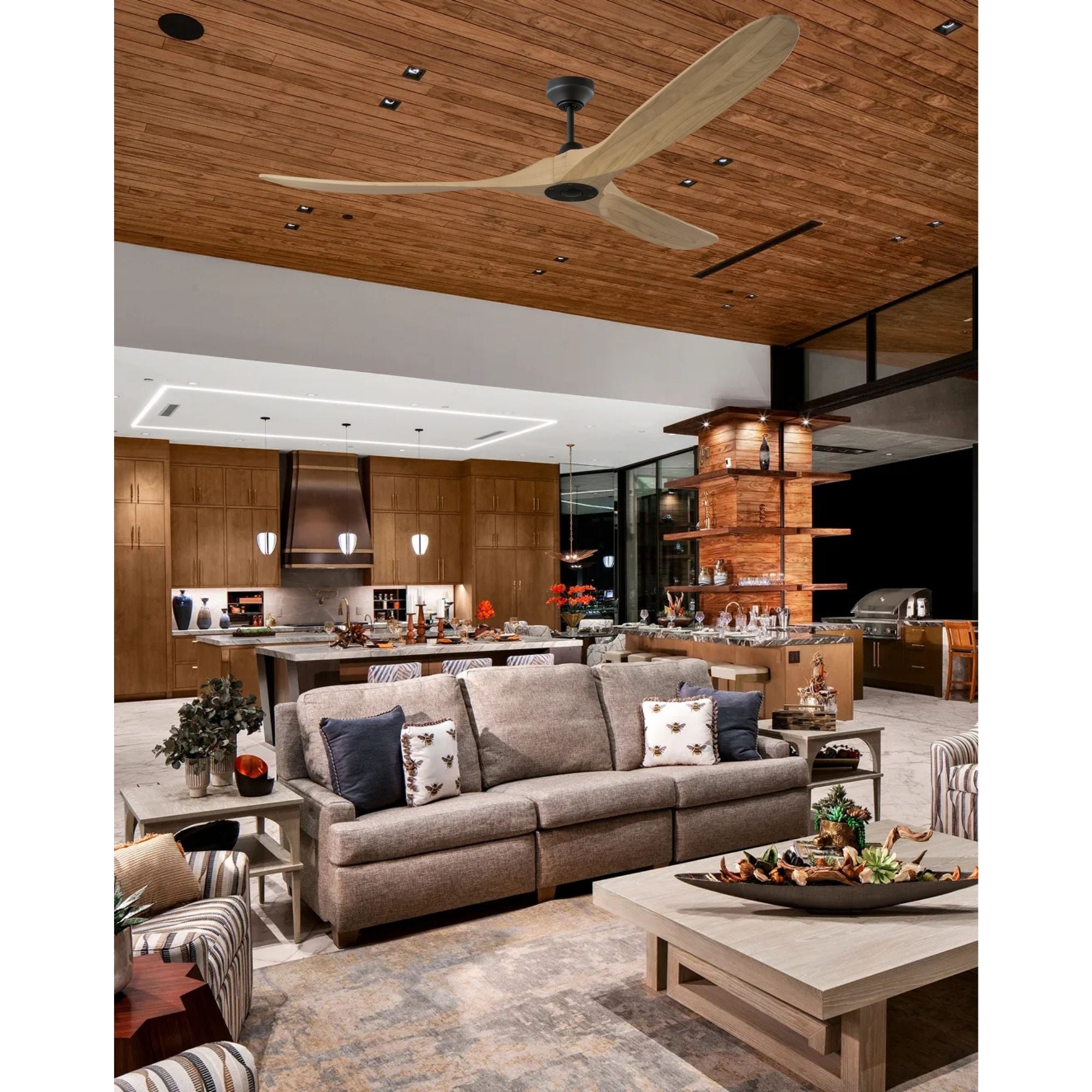 Maverick Smart 70" Black & Honey Ceiling Fan with Remote