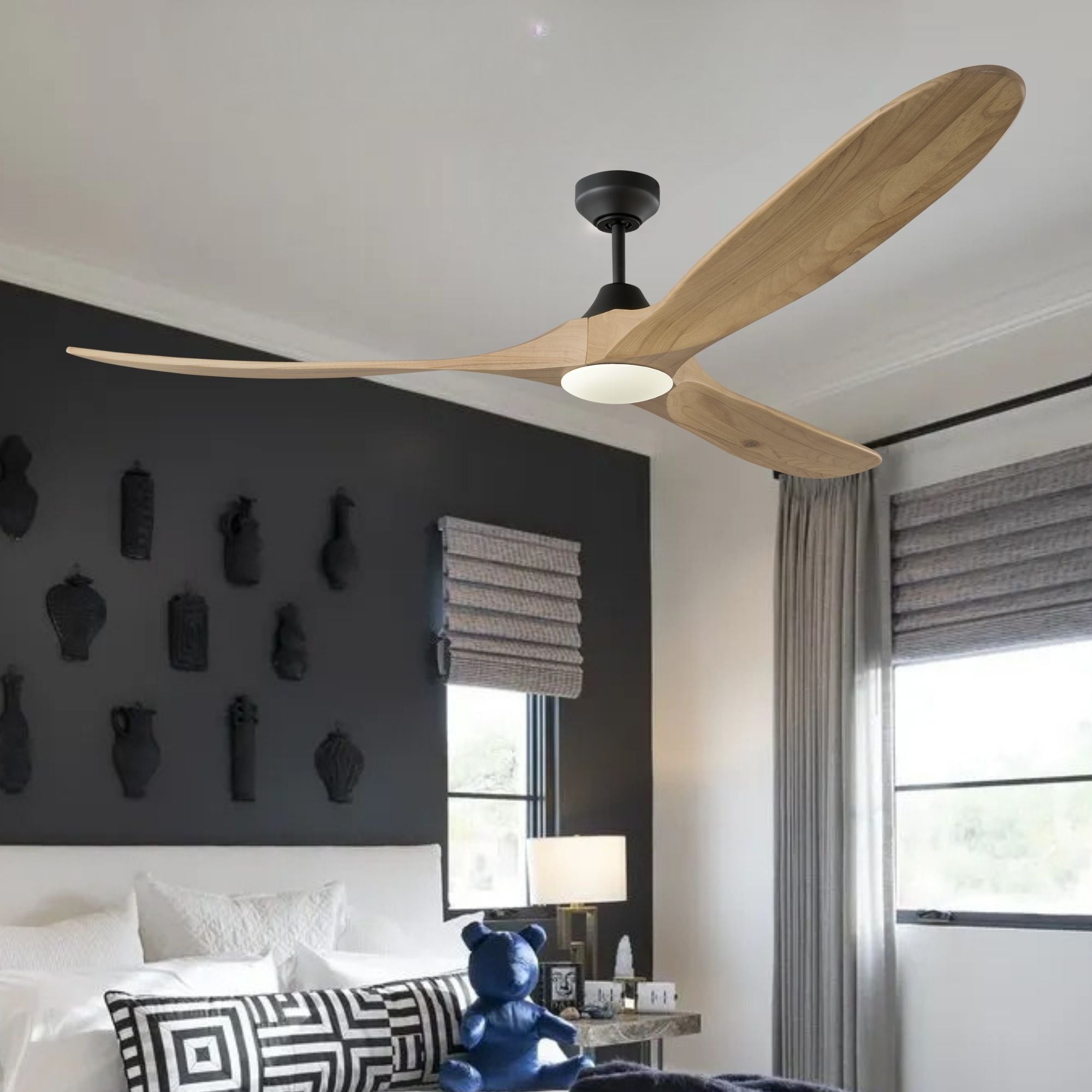 Maverick Smart 70" Black & Honey LED Ceiling Fan with Remote