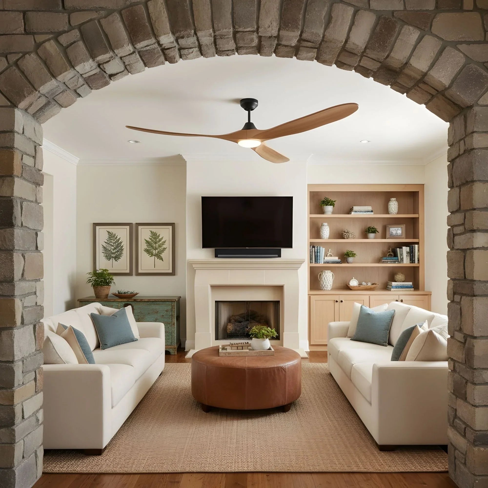 Maverick Smart 70" Black & Honey LED Ceiling Fan with Remote