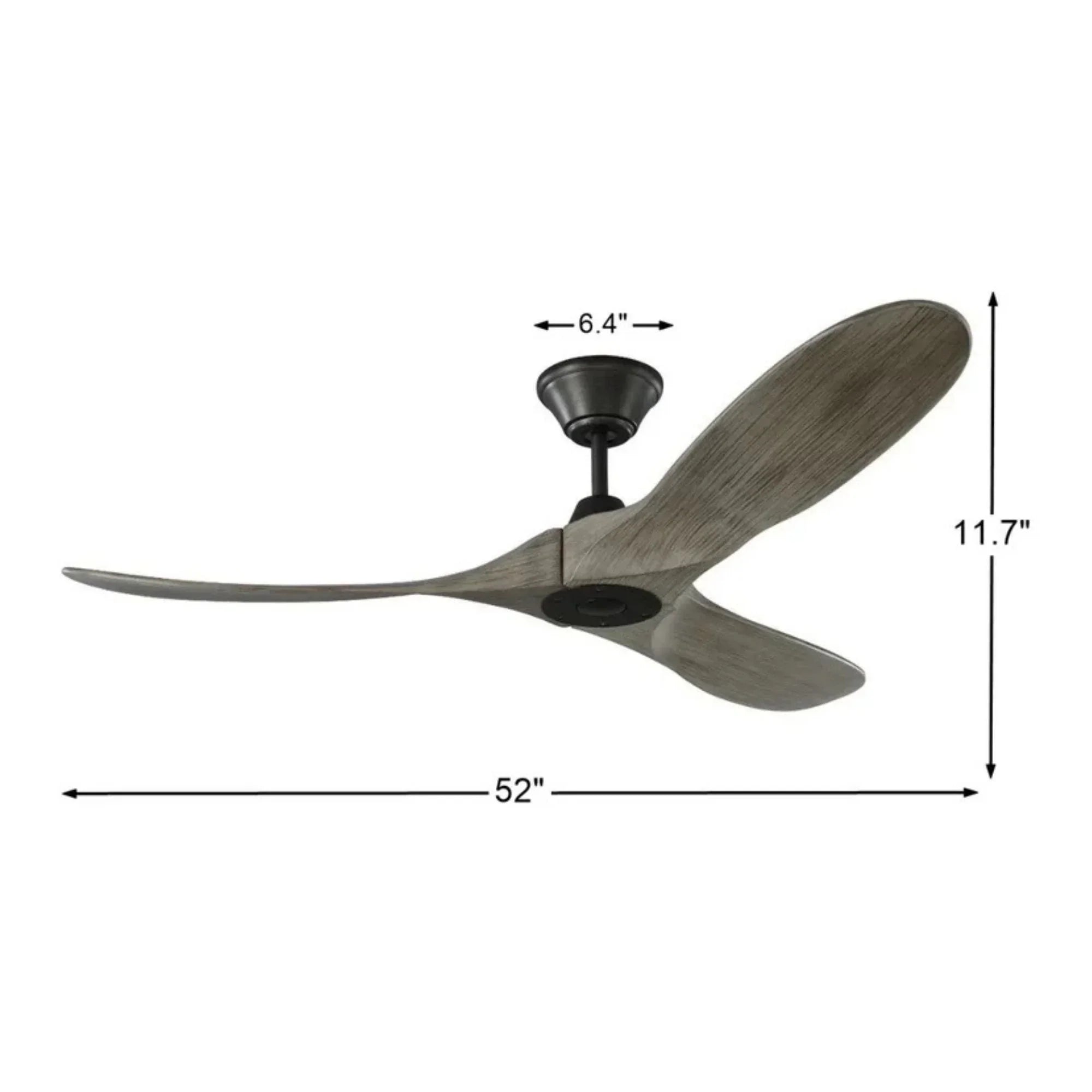 Maverick 52" Aged Pewter Damp Rated Ceiling Fan with Remote