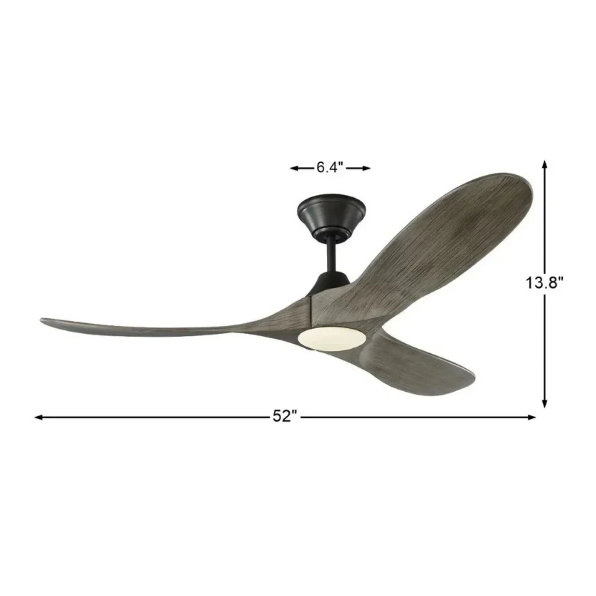 Maverick 52" Aged Pewter Damp Rated LED Ceiling Fan with Remote