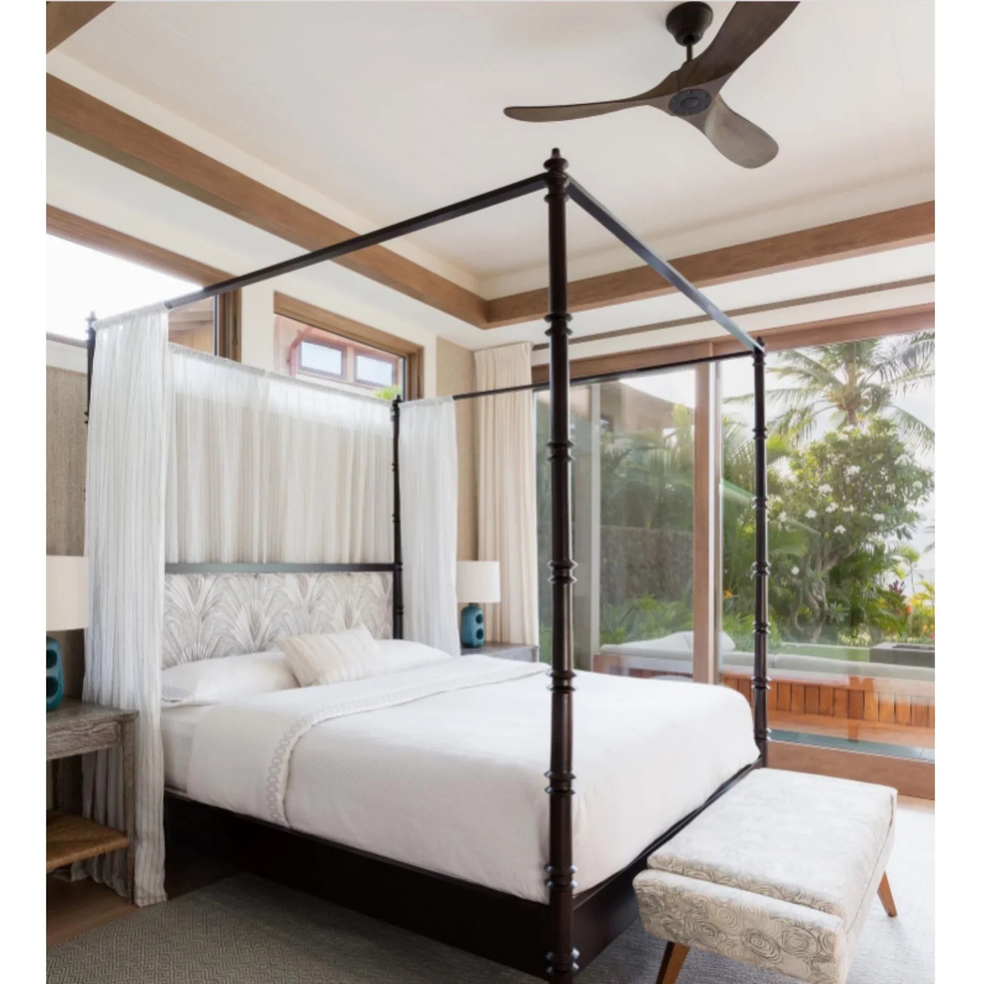 Maverick 52" Black & Walnut Damp Rated Ceiling Fan with Remote