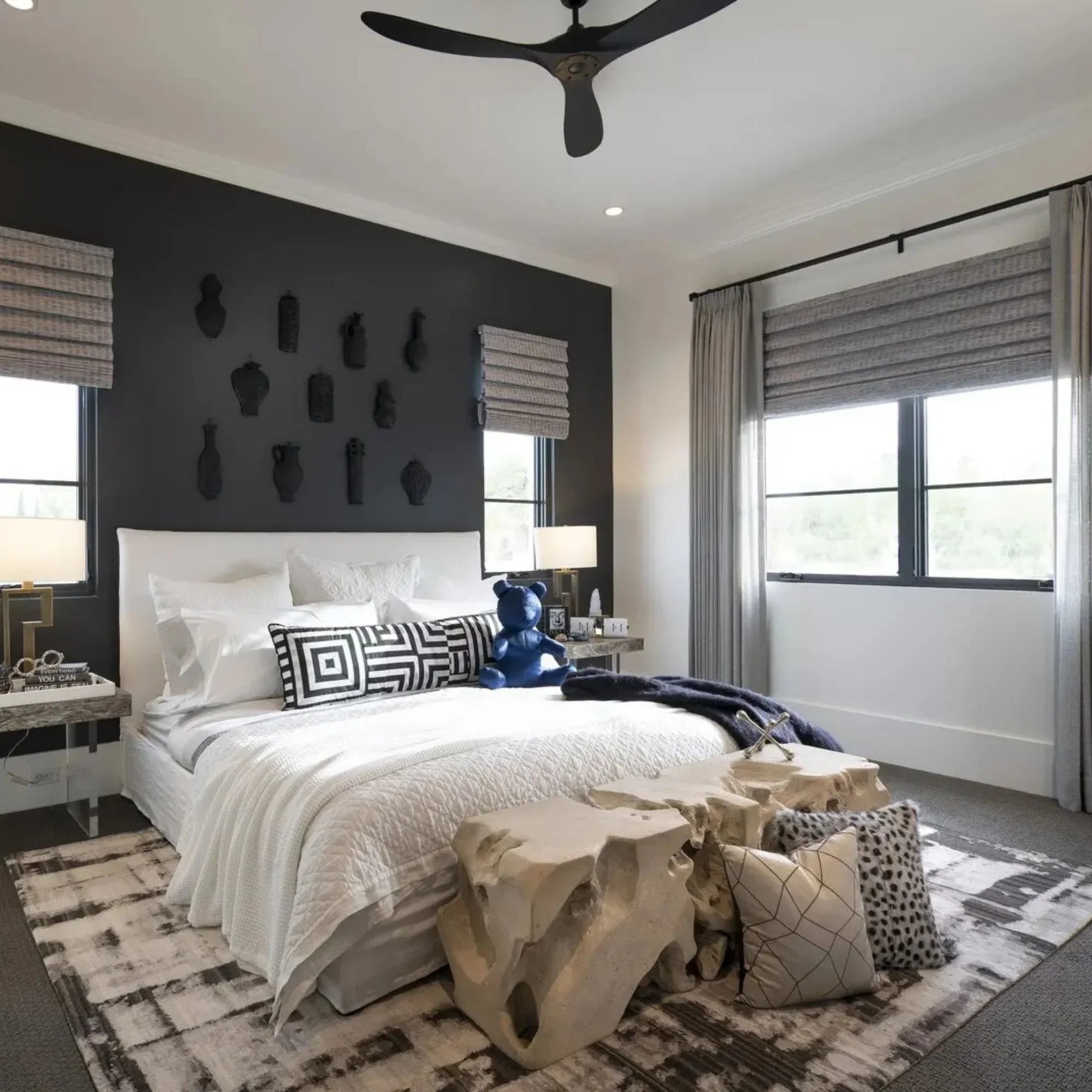 Maverick 52" Matte Black Damp Rated Ceiling Fan with Remote