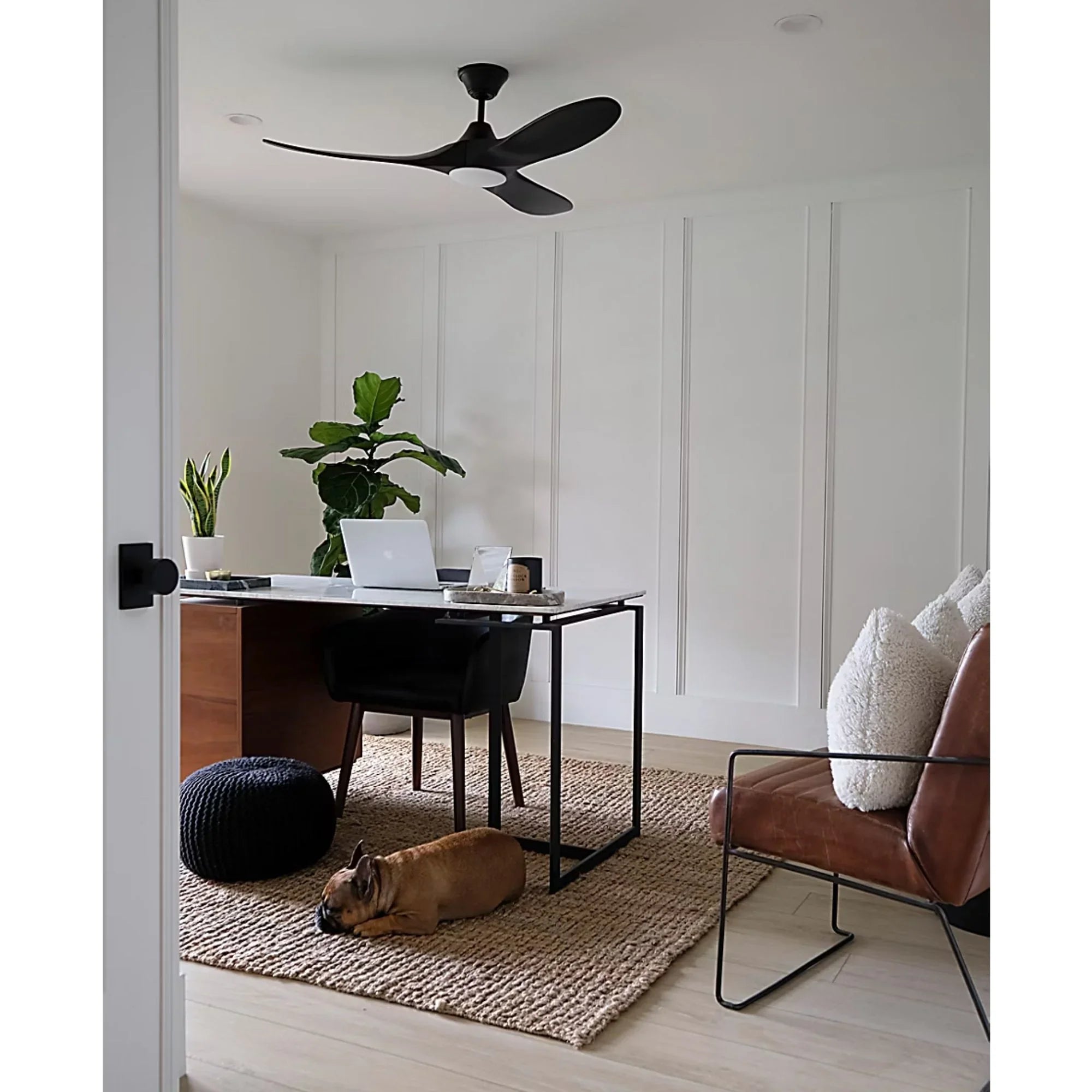 Maverick 52" Matte Black Damp Rated LED Ceiling Fan with Remote