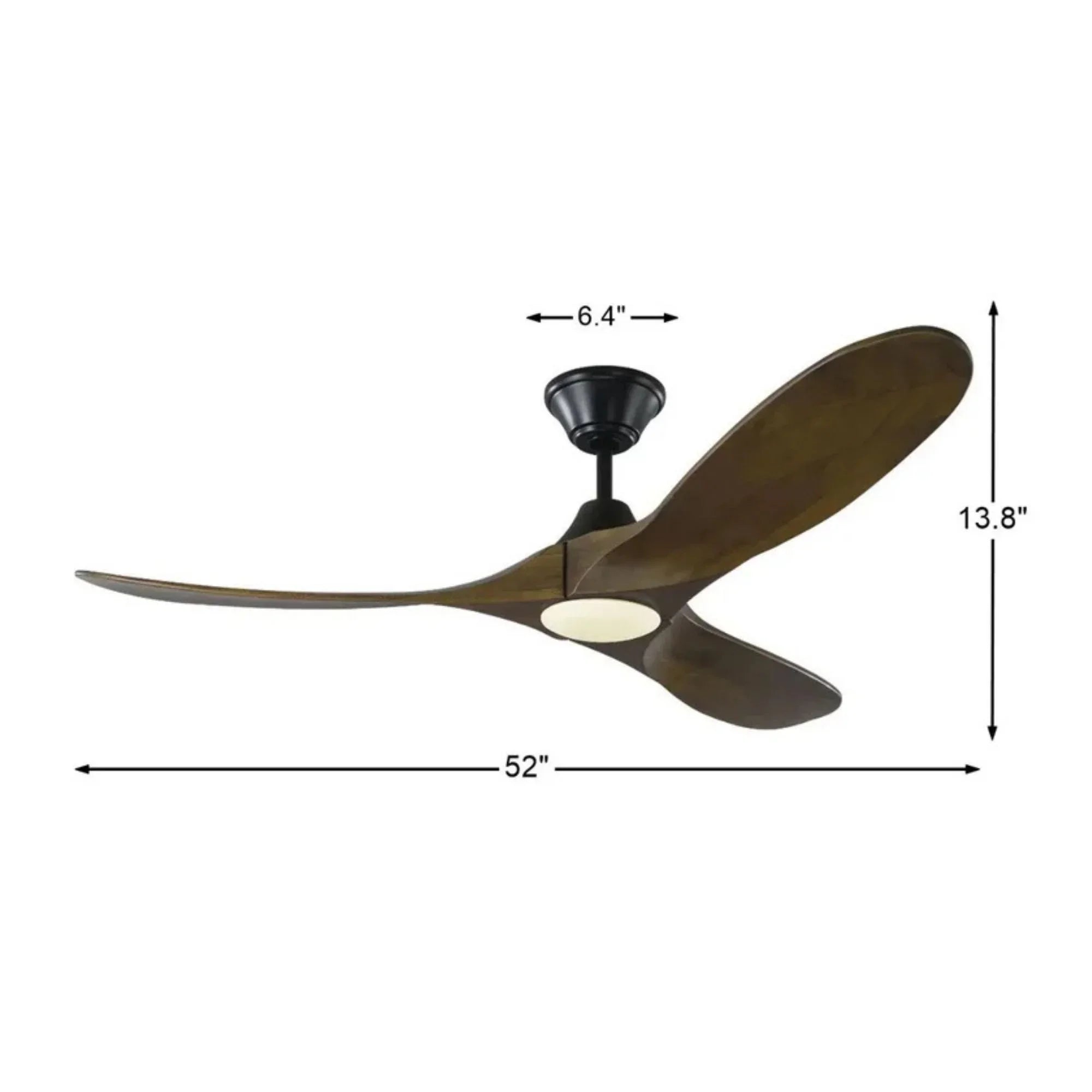 Maverick 52" Black & Walnut Damp Rated LED Ceiling Fan with Remote