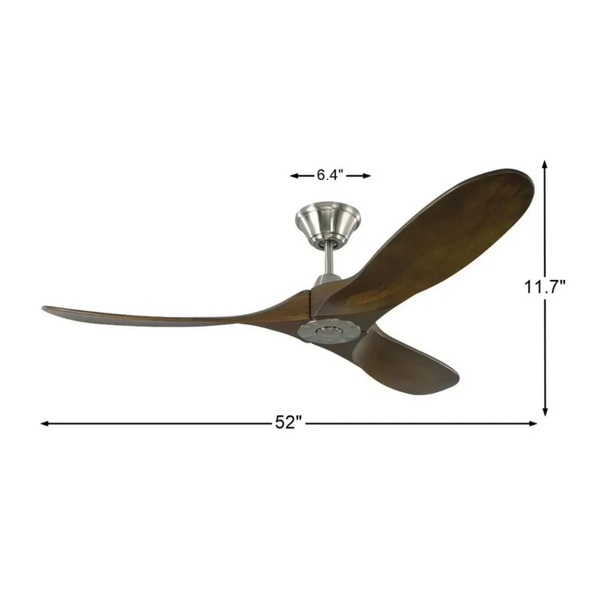 Maverick 52" Steel & Walnut Damp Rated Ceiling Fan with Remote