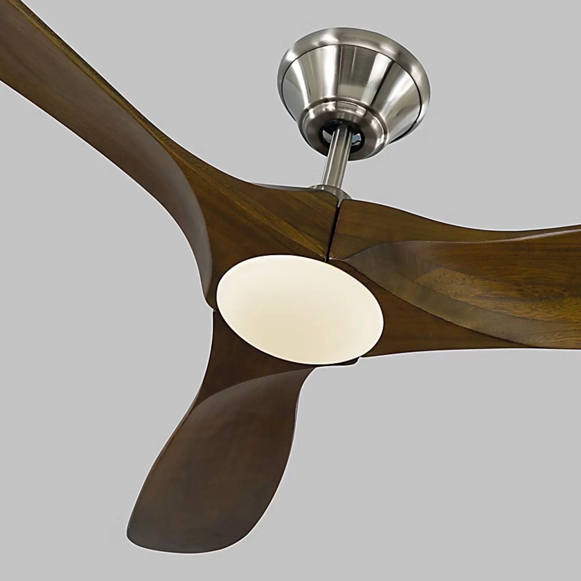 Maverick 52" Steel & Walnut Damp Rated LED Ceiling Fan with Remote