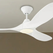 Maverick 52" Matte White Damp Rated LED Ceiling Fan with Remote