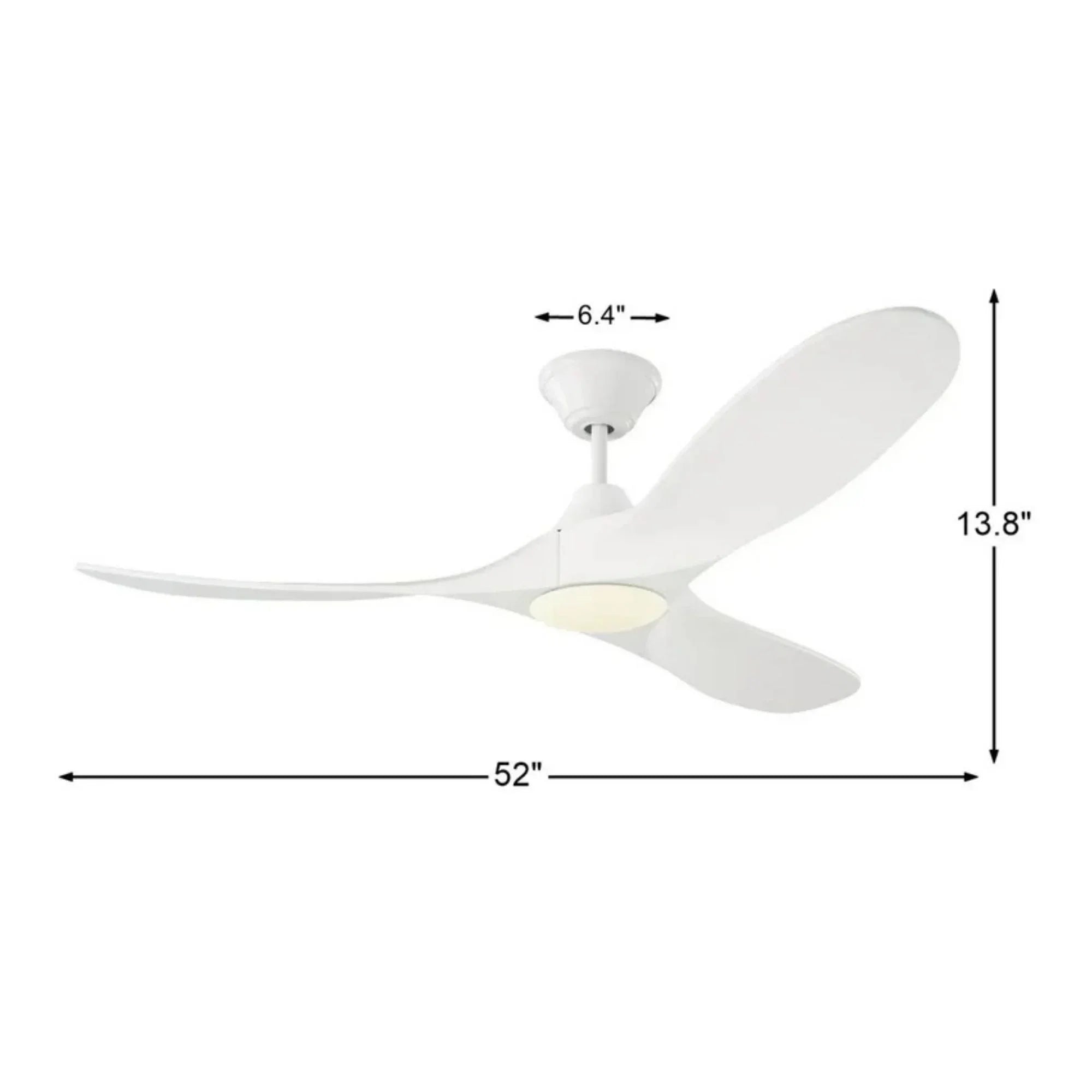 Maverick 52" Matte White Damp Rated LED Ceiling Fan with Remote
