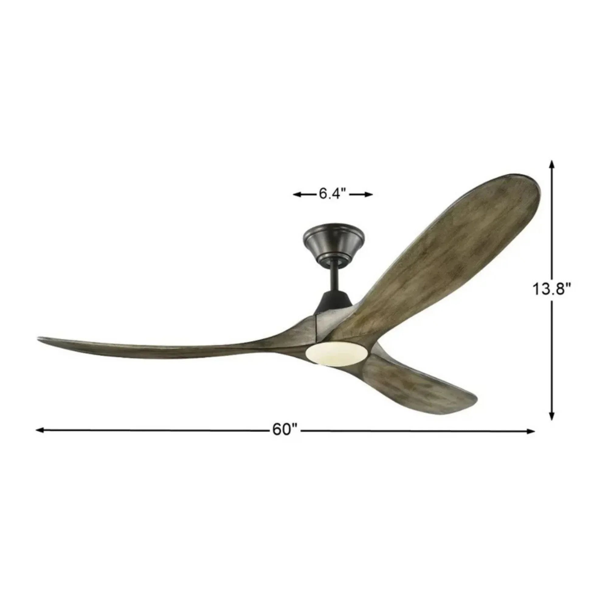 Maverick 60" Aged Pewter Damp Rated LED Ceiling Fan with Remote