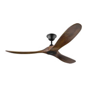 Maverick 60" Black & Walnut Damp Rated Ceiling Fan with Remote