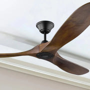Maverick 60" Black & Walnut Damp Rated Ceiling Fan with Remote
