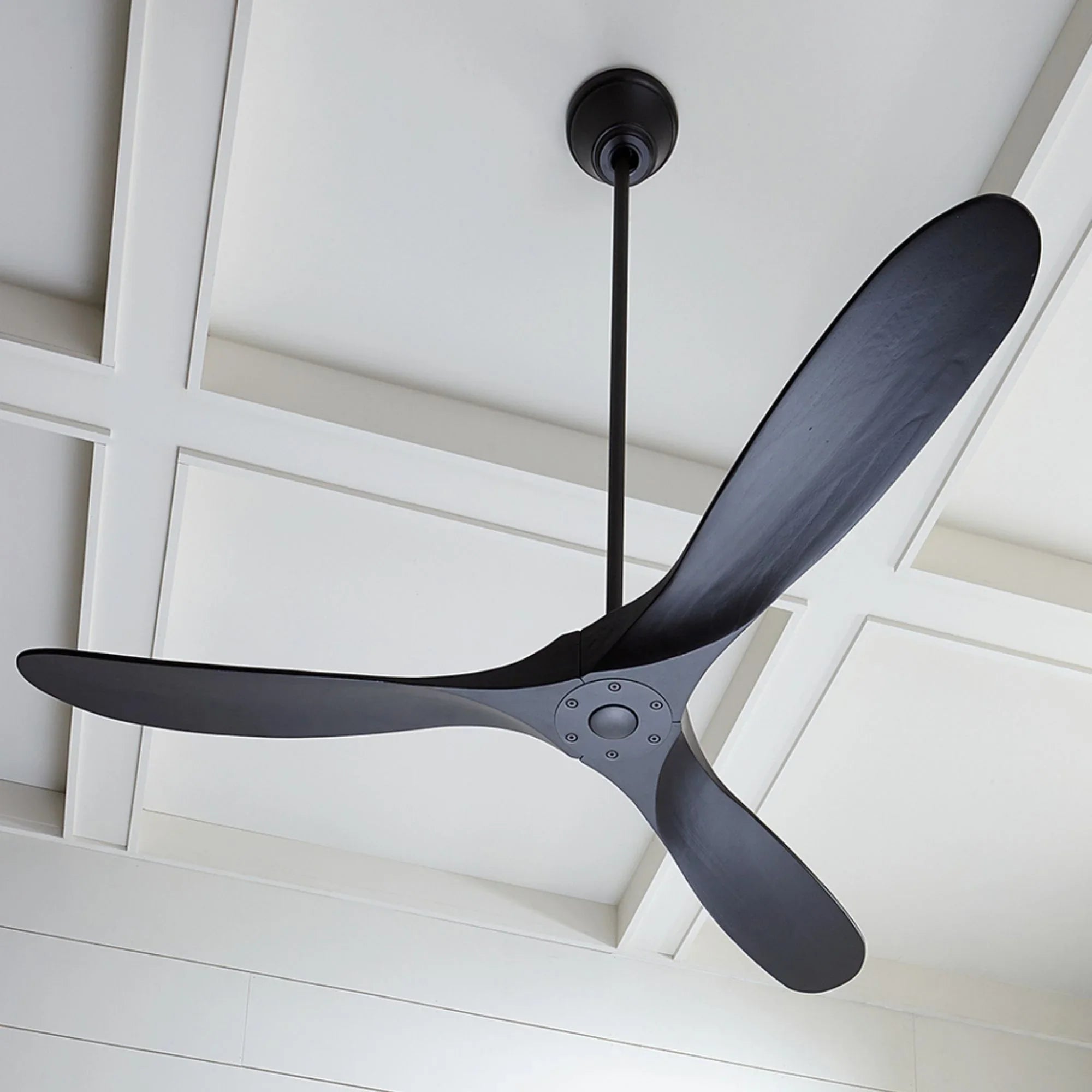 Maverick 60" Matte Black Damp Rated Ceiling Fan with Remote