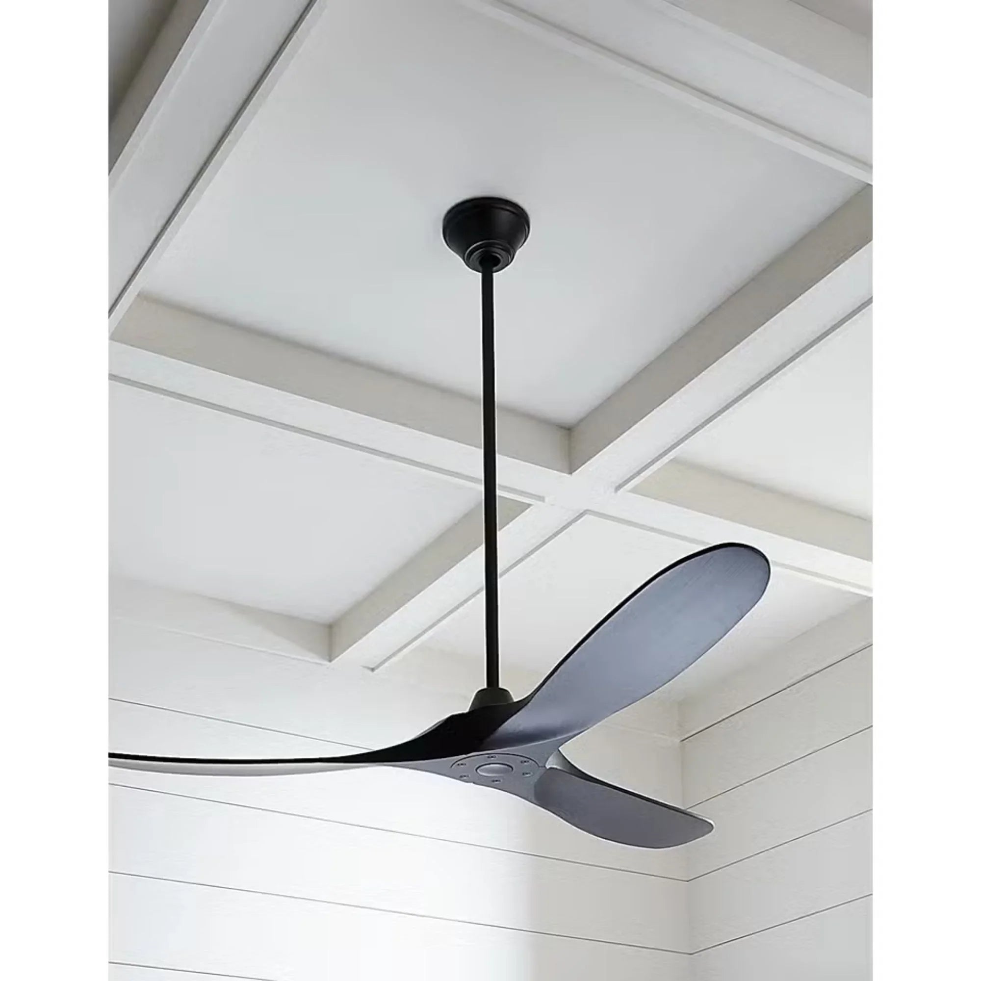 Maverick 60" Matte Black Damp Rated Ceiling Fan with Remote