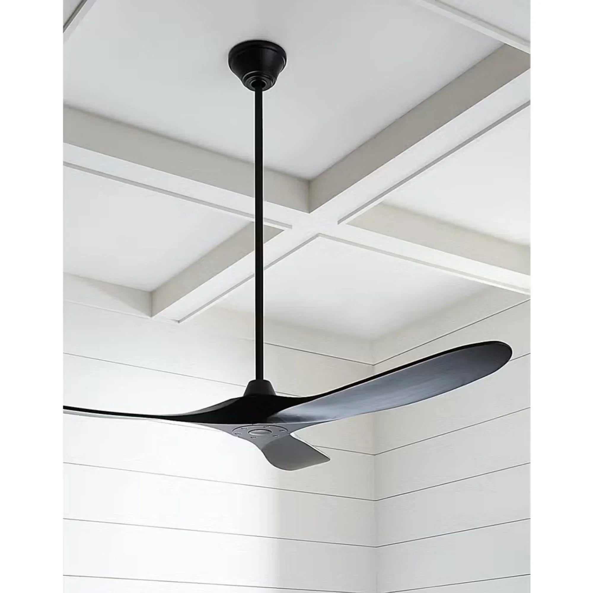 Maverick 60" Matte Black Damp Rated Ceiling Fan with Remote