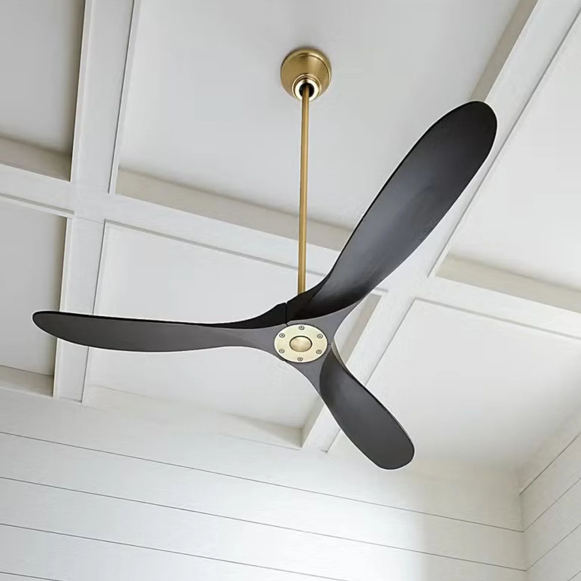 Maverick 60" Matte Black Damp Rated Ceiling Fan with Remote