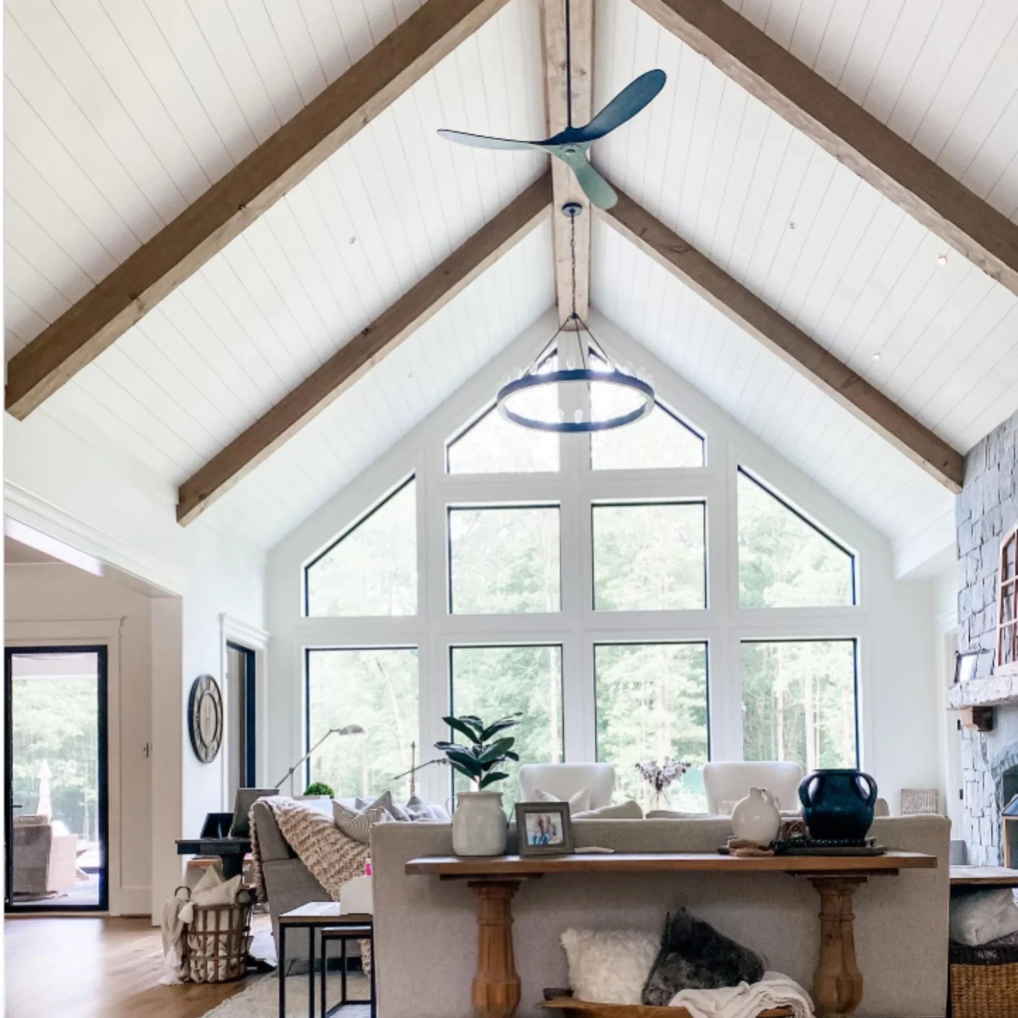 Maverick 60" Matte Black Damp Rated Ceiling Fan with Remote