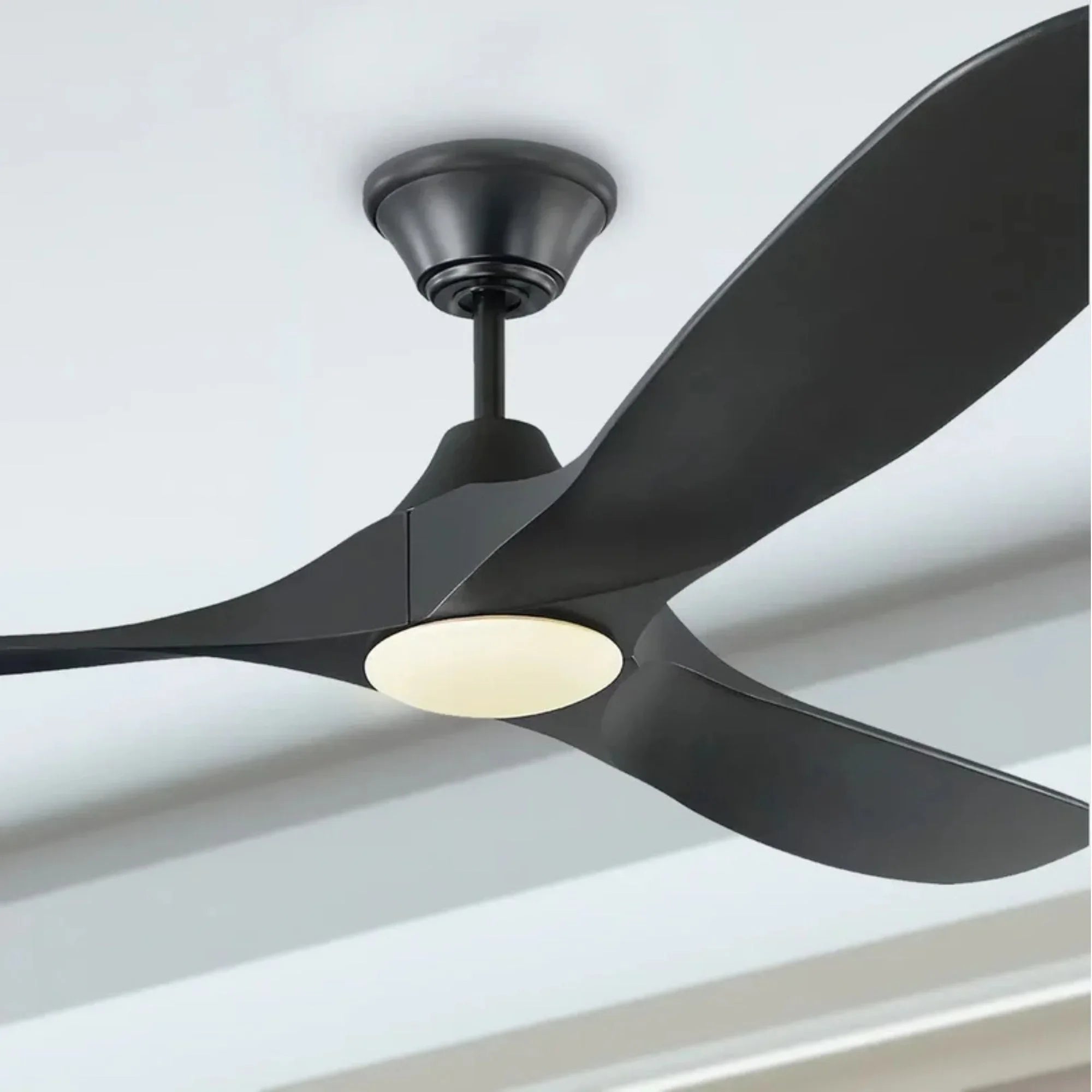 Maverick 60" Black Damp Rated LED Ceiling Fan with Remote