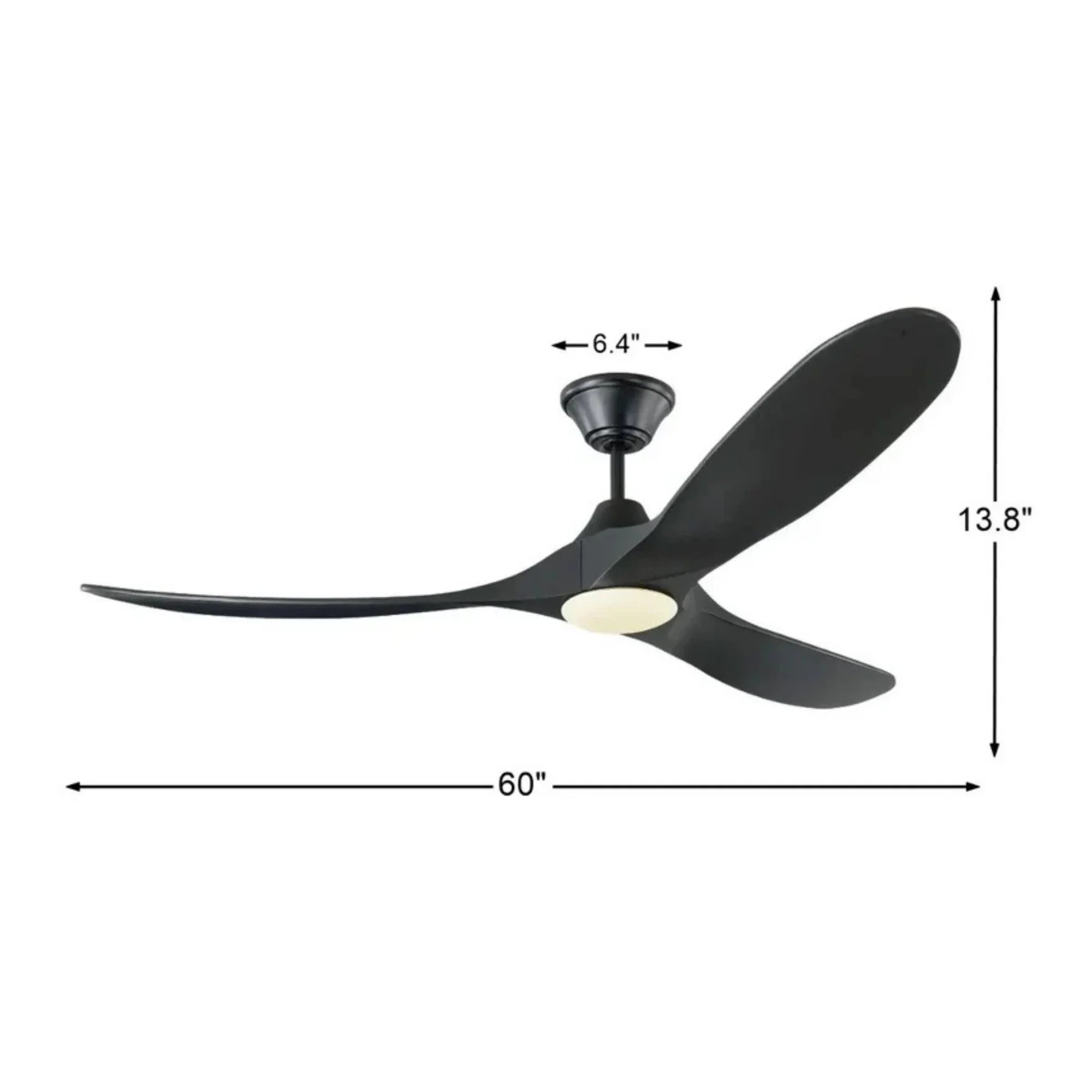 Maverick 60" Black Damp Rated LED Ceiling Fan with Remote