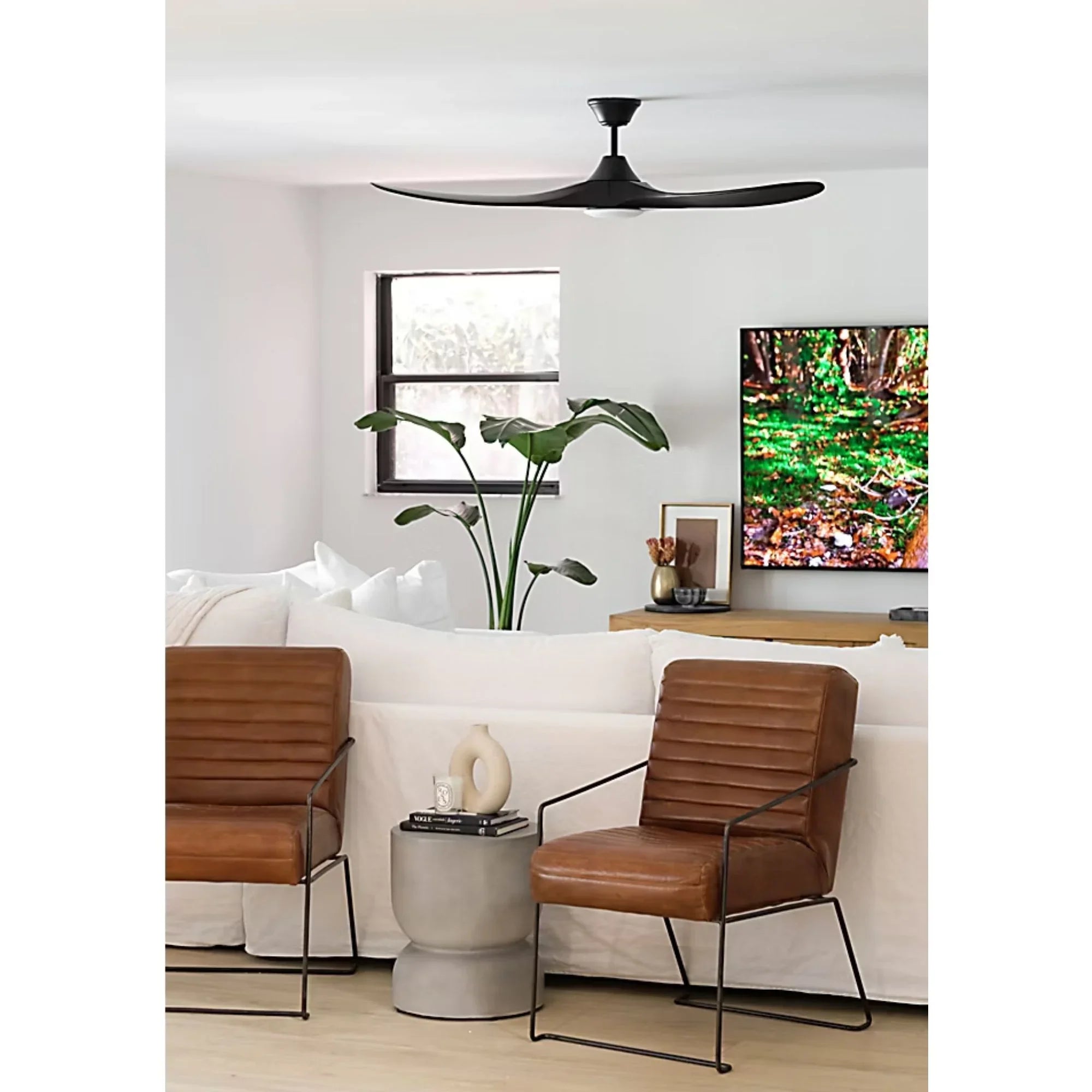 Maverick 60" Black Damp Rated LED Ceiling Fan with Remote