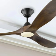 Maverick 60" Black & Walnut Damp Rated LED Ceiling Fan with Remote