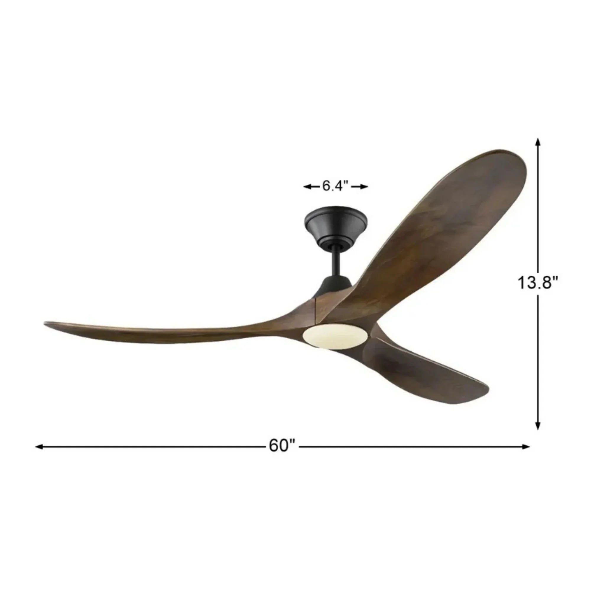 Maverick 60" Black & Walnut Damp Rated LED Ceiling Fan with Remote
