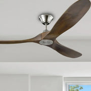 Maverick 60" Steel & Walnut Damp Rated Ceiling Fan with Remote
