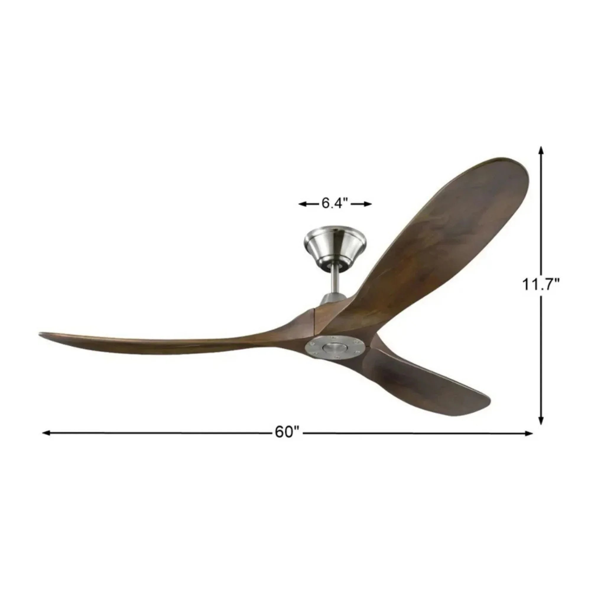 Maverick 60" Steel & Walnut Damp Rated Ceiling Fan with Remote