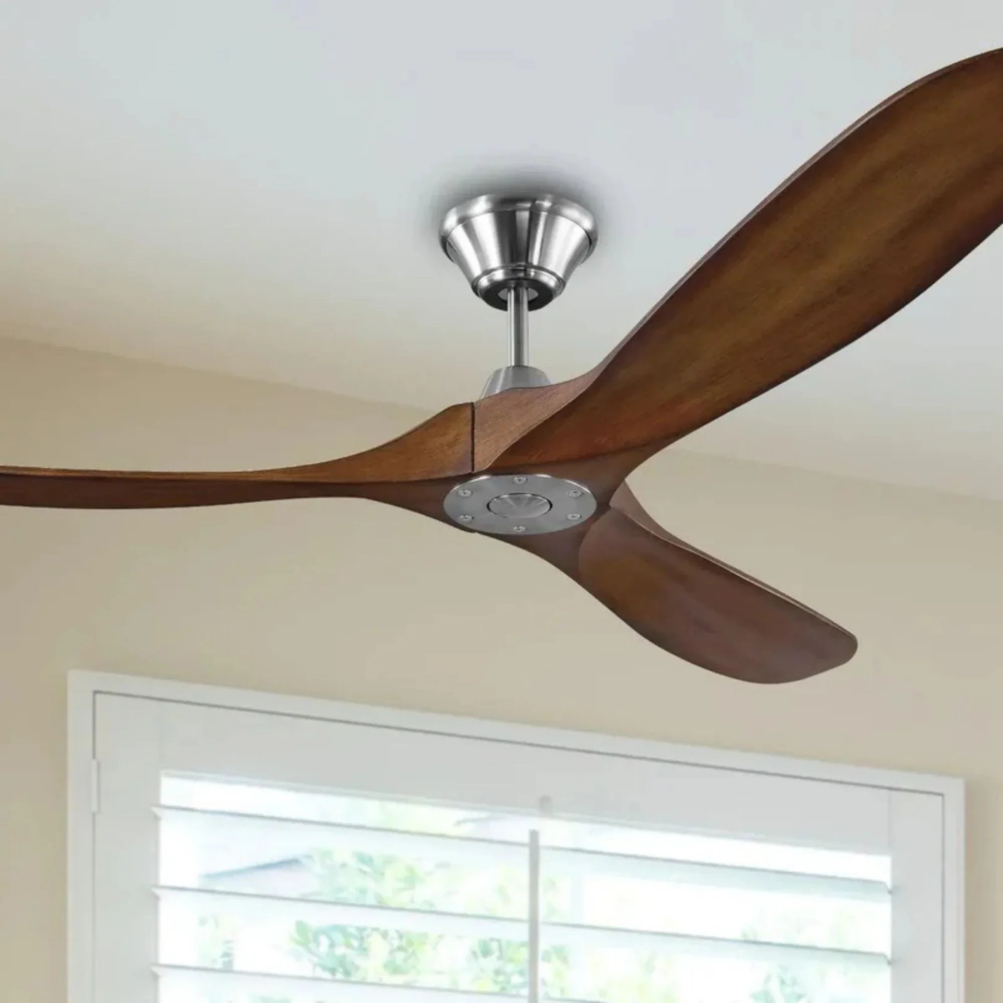 Maverick 60" Steel & Koa Damp Rated Ceiling Fan with Remote