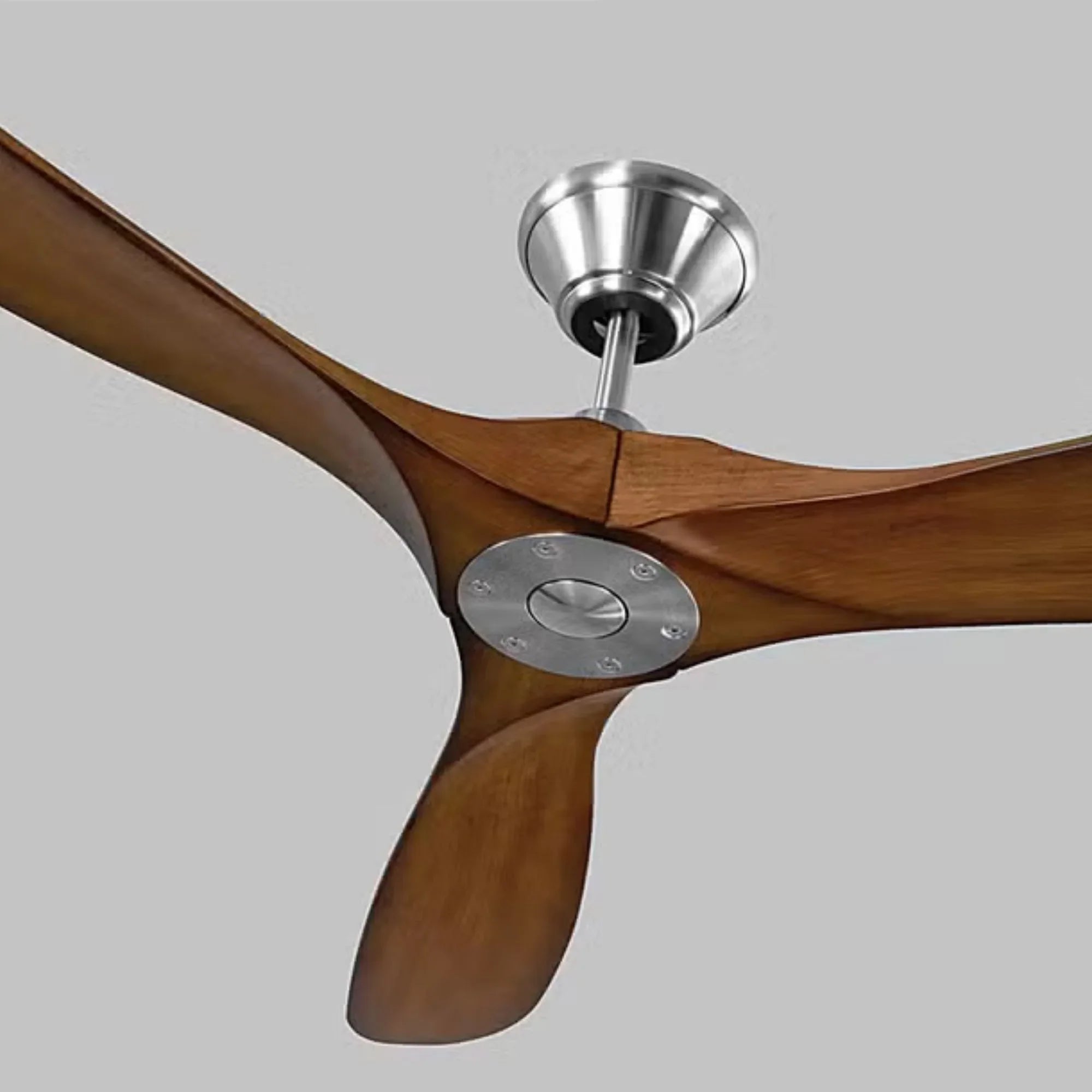 Maverick 60" Steel & Koa Damp Rated Ceiling Fan with Remote