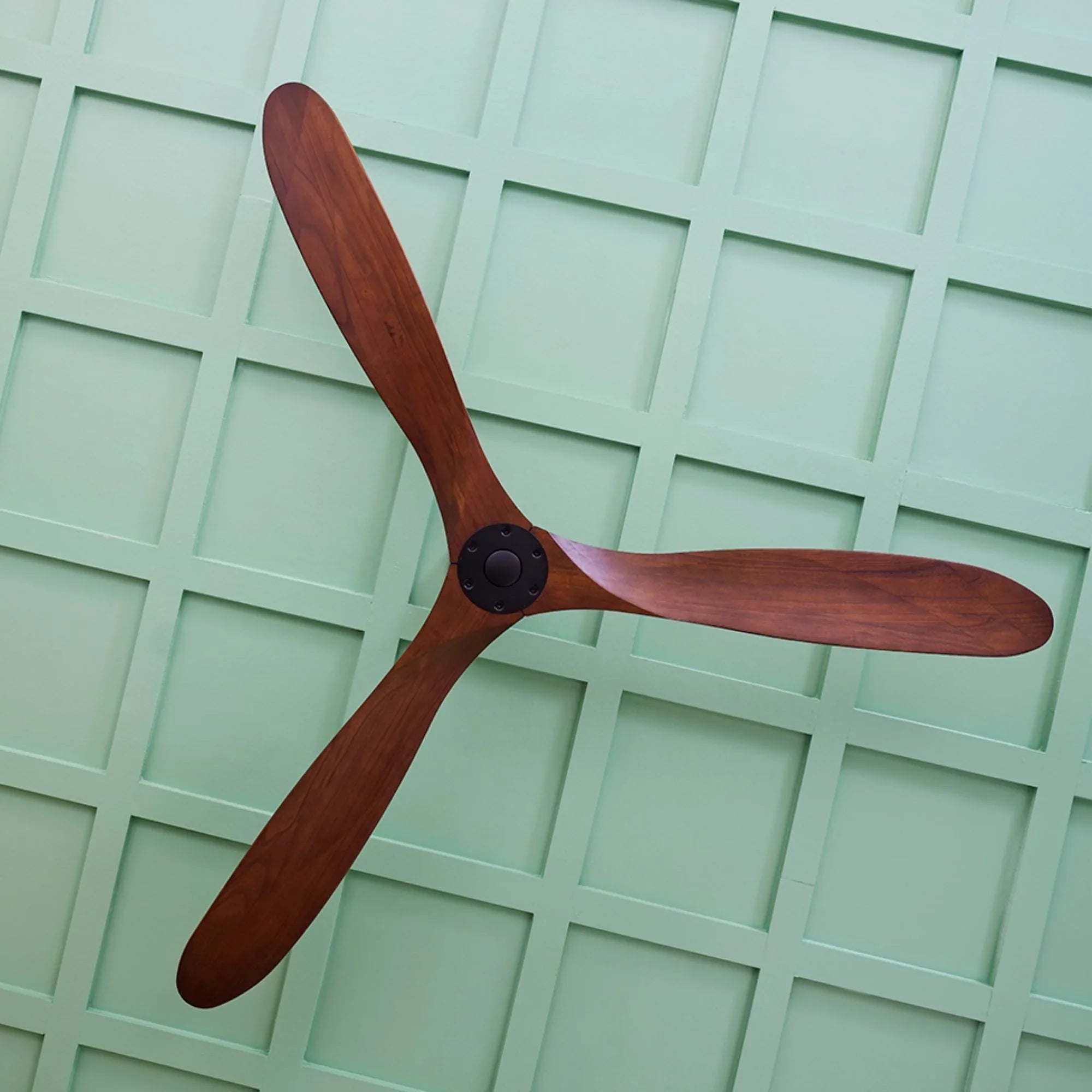 Maverick 60" Steel & Koa Damp Rated Ceiling Fan with Remote