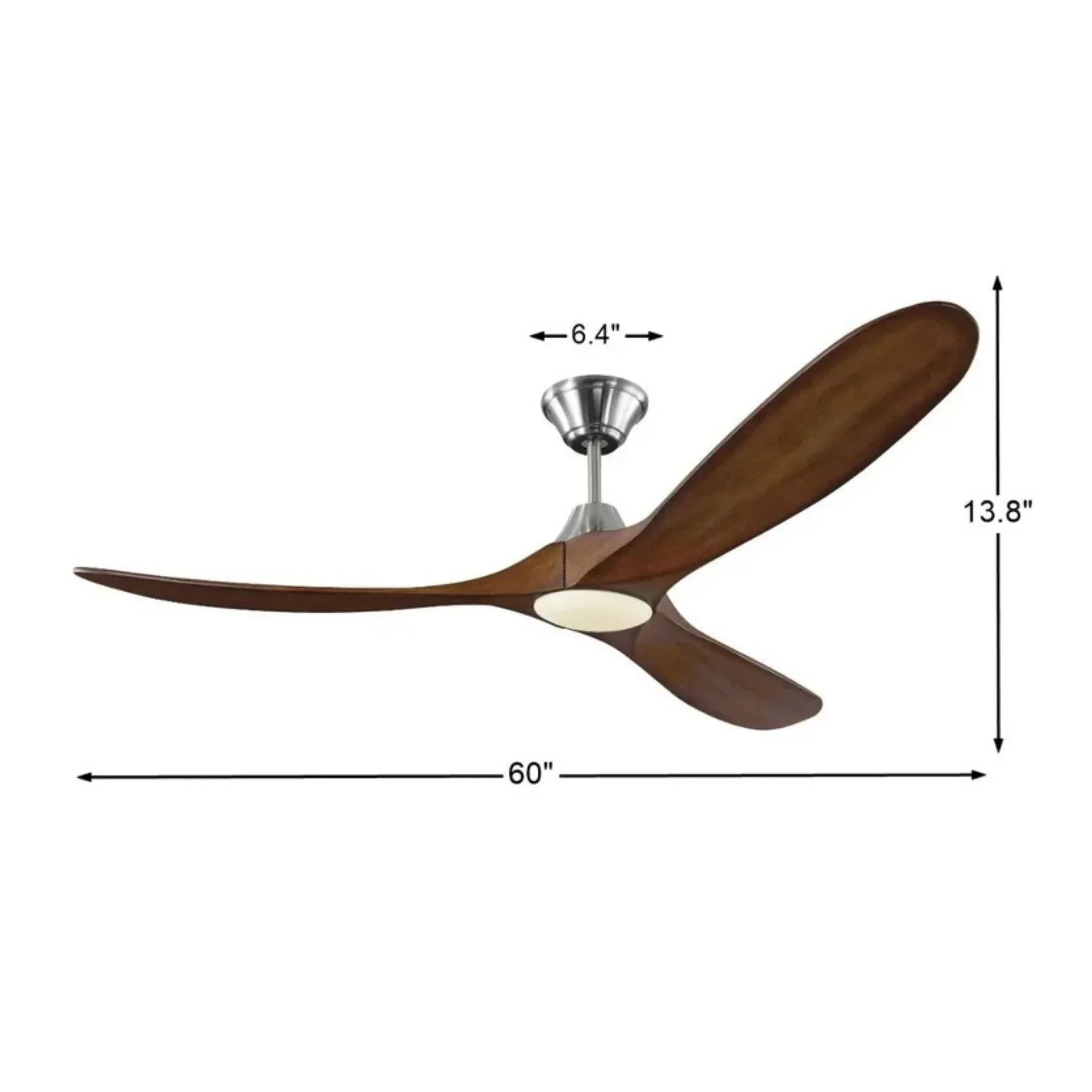 Maverick 60" Steel & Koa Damp Rated LED Ceiling Fan with Remote
