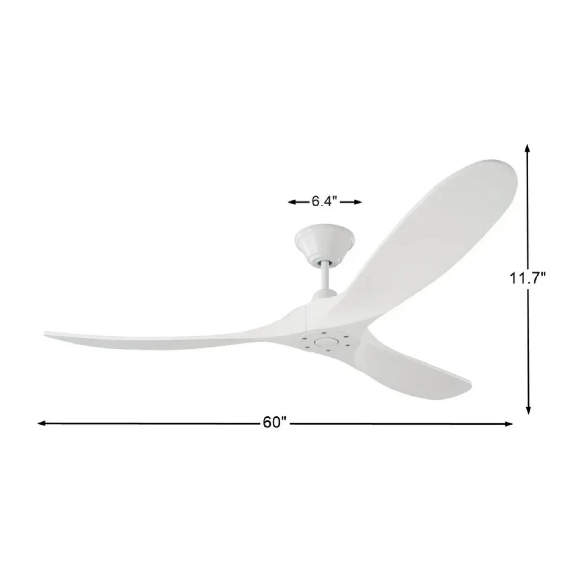 Maverick 60" Matte White Damp Rated Ceiling Fan with Remote