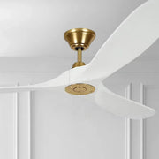 Maverick 60" White & Brass Damp Rated Ceiling Fan with Remote