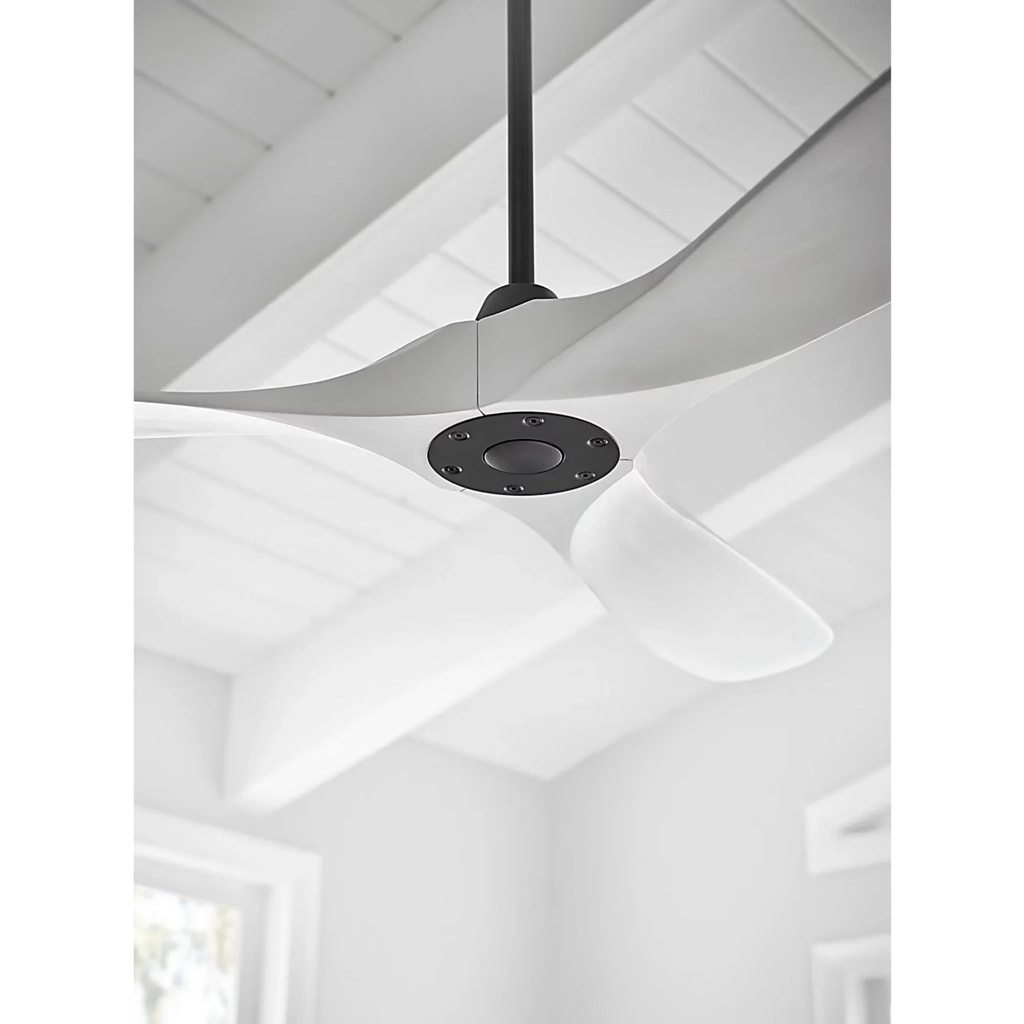 Maverick 60" Matte White Damp Rated LED Ceiling Fan with Remote