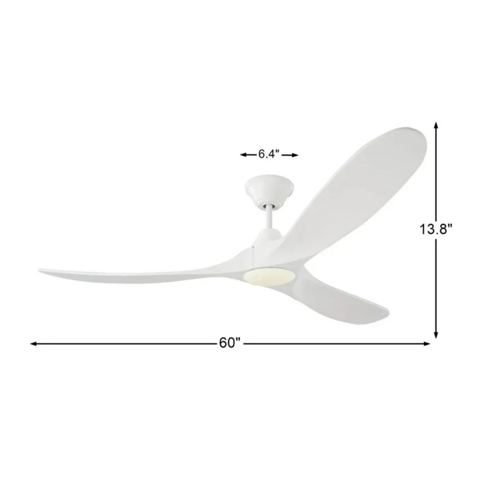 Maverick 60" Matte White Damp Rated LED Ceiling Fan with Remote