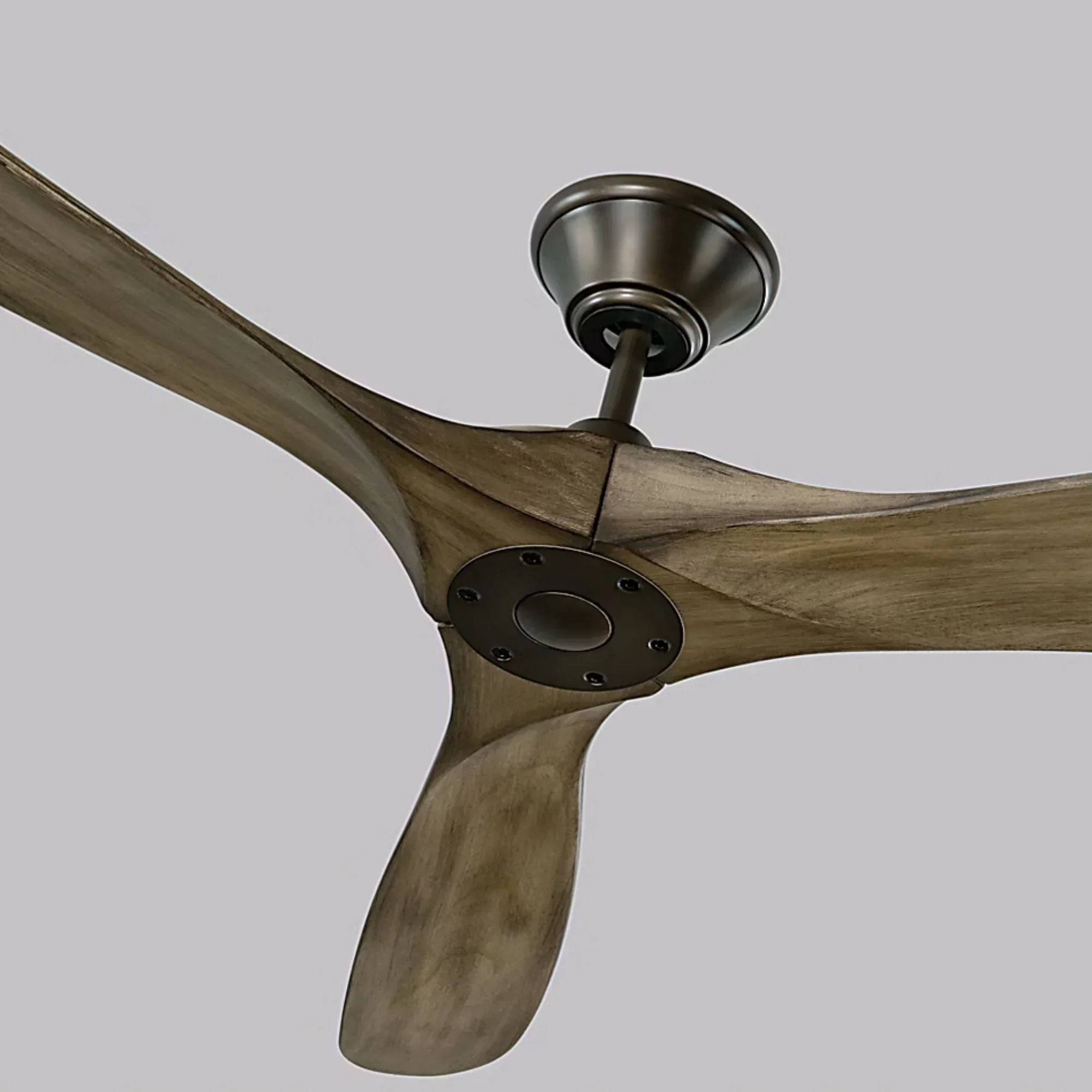Maverick Max 70" Aged Pewter & Oak Large Ceiling Fan with Remote