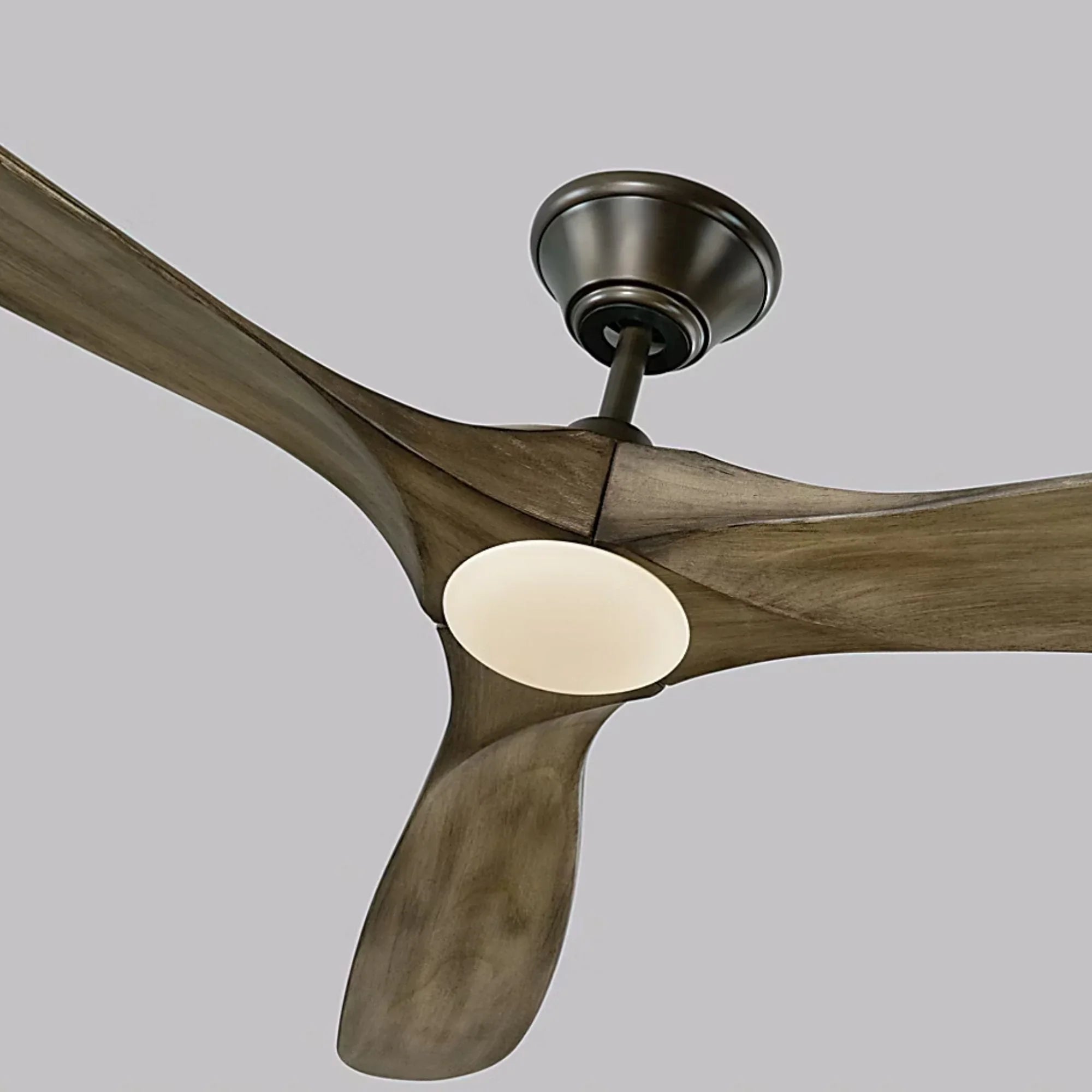 Maverick Max 70" Aged Pewter & Oak LED Large Ceiling Fan with Remote
